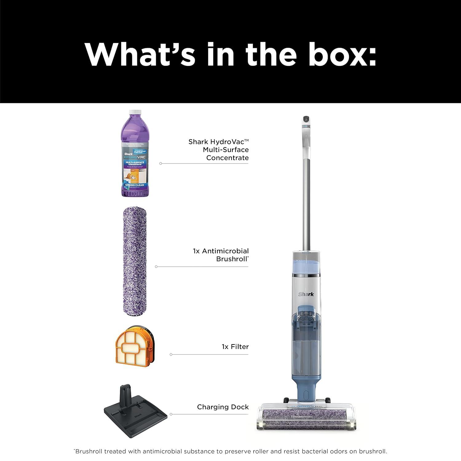 Blue Cordless Stick Vacuum with Self-Cleaning System