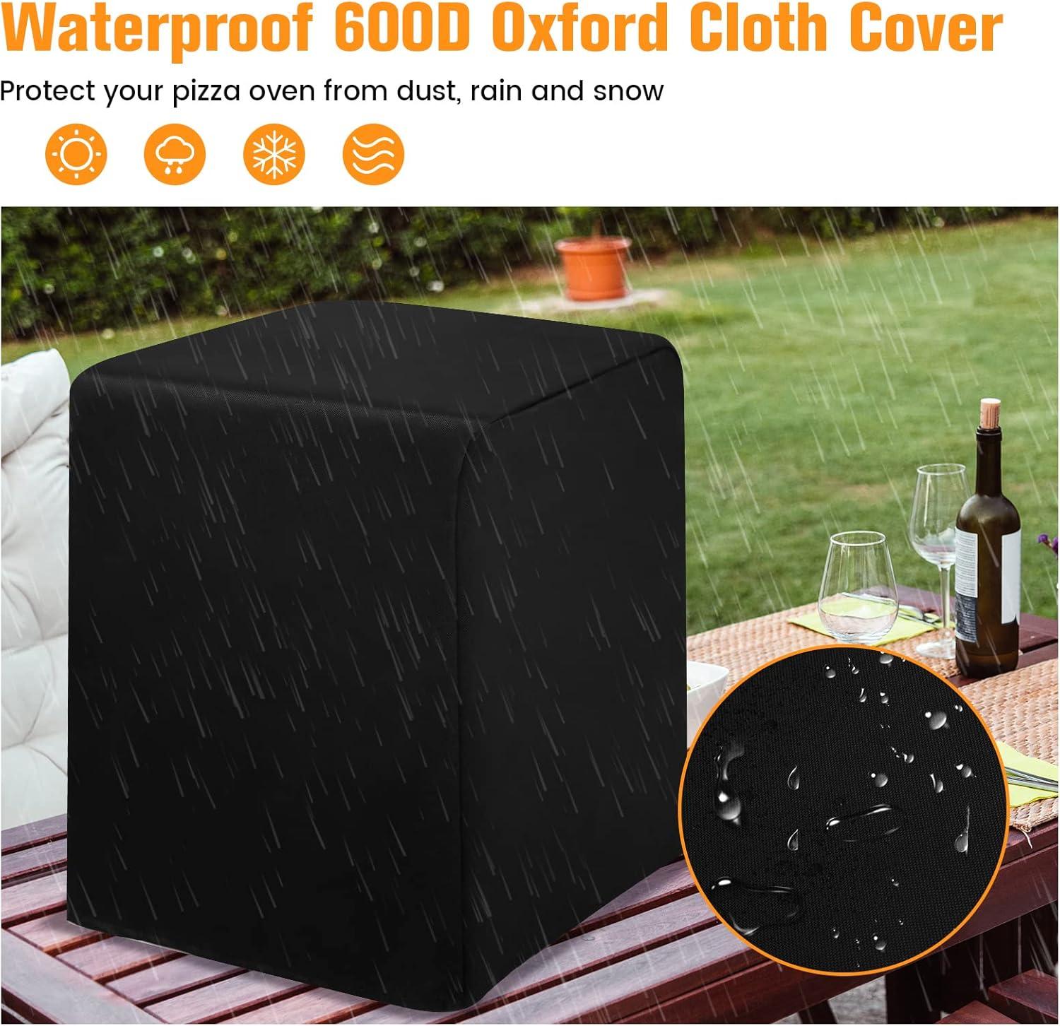 Portable Black Wood-Fired Outdoor Pizza Oven with Accessories