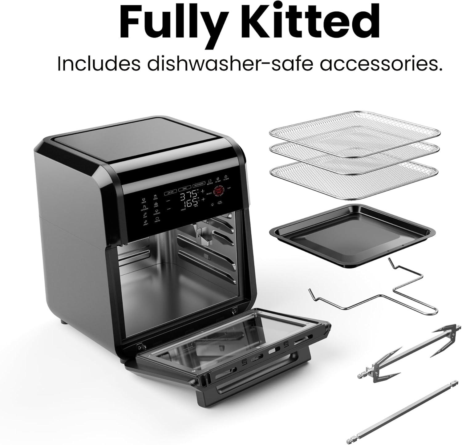 Chefman 6-in-1 Multifunctional Air Fryer Oven w/ 12 Qt Capacity, Digital Touchscreen - Black