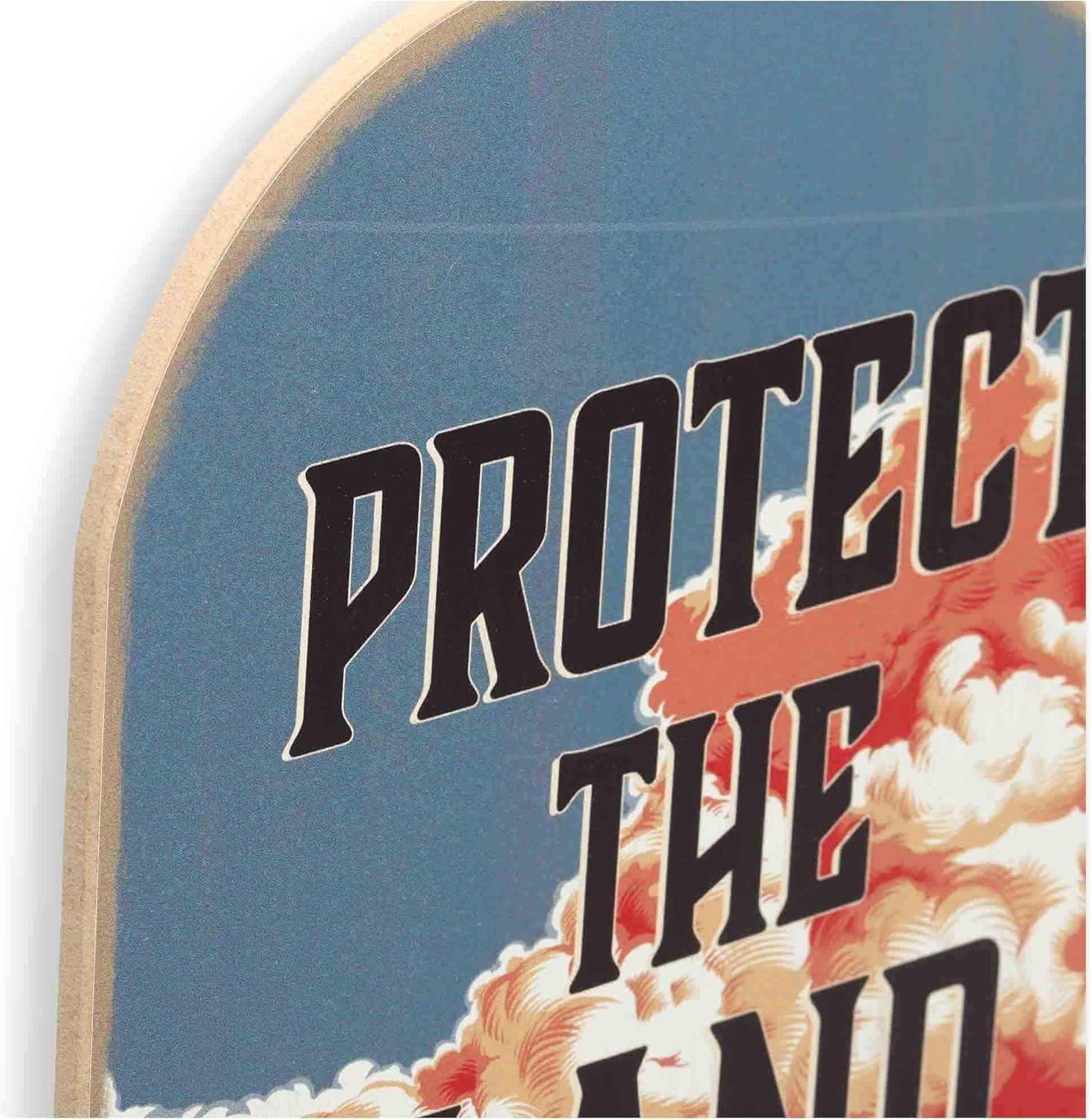 14.5 Inch Yellowstone Television Series Protect the Land Dutton Ranch Wood Wall Sign