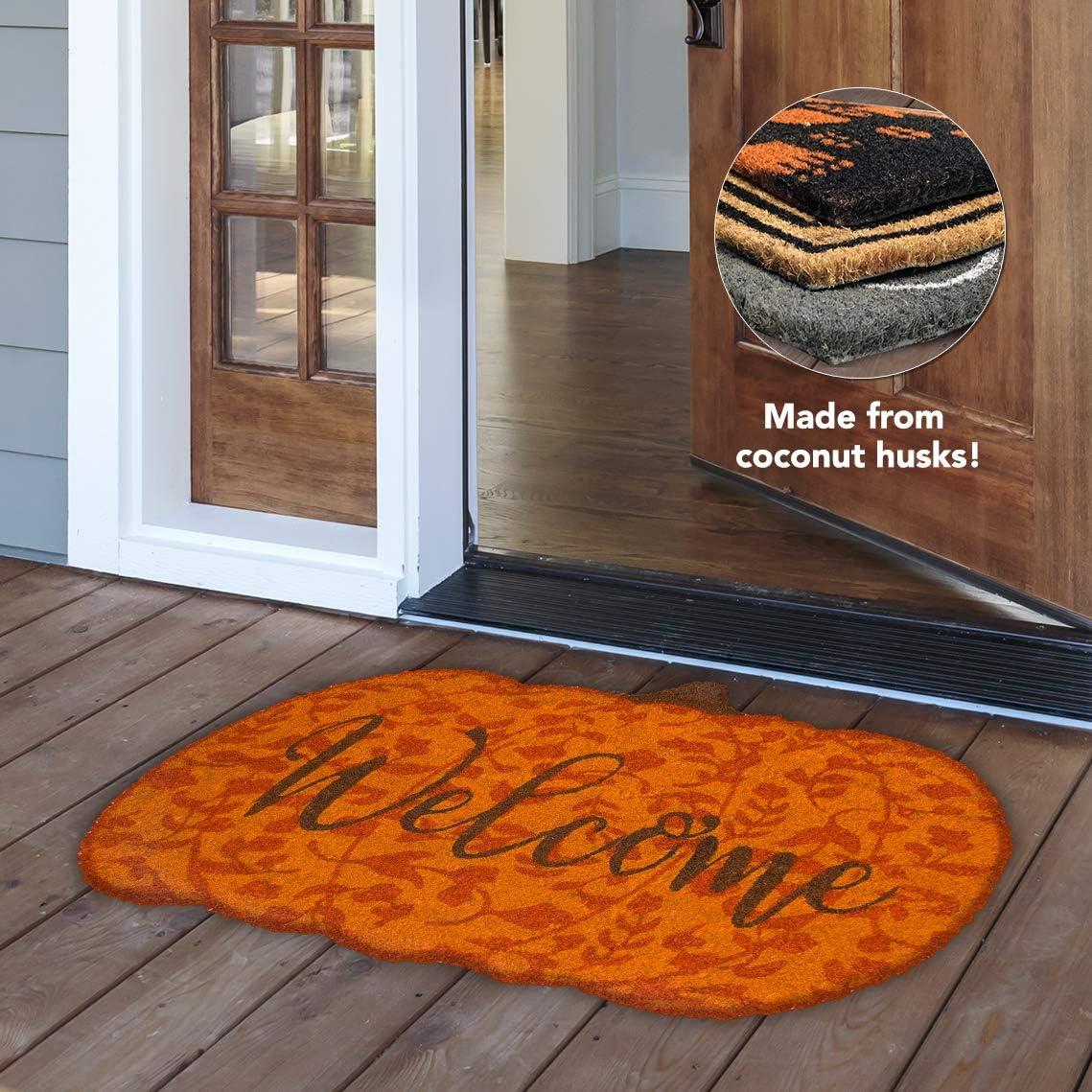 Briarwood Lane Coir Doormat 30x18 Welcome Pumpkin Fall Natural Fiber For Fall Coir Doormat