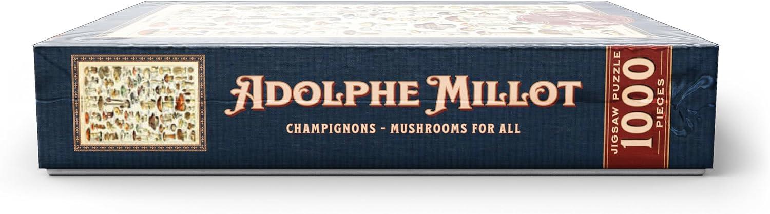 MyPuzzle - Champignons - Mushrooms For All, Vintage Art Poster, Adolphe Millot - Premium 1000 Piece Jigsaw Puzzle for Adults