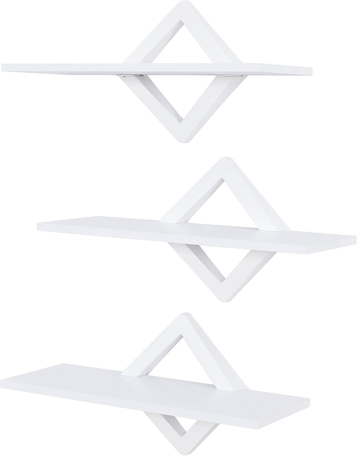 Chic White Diamonds 3-Tier Wall Mount Shelving System