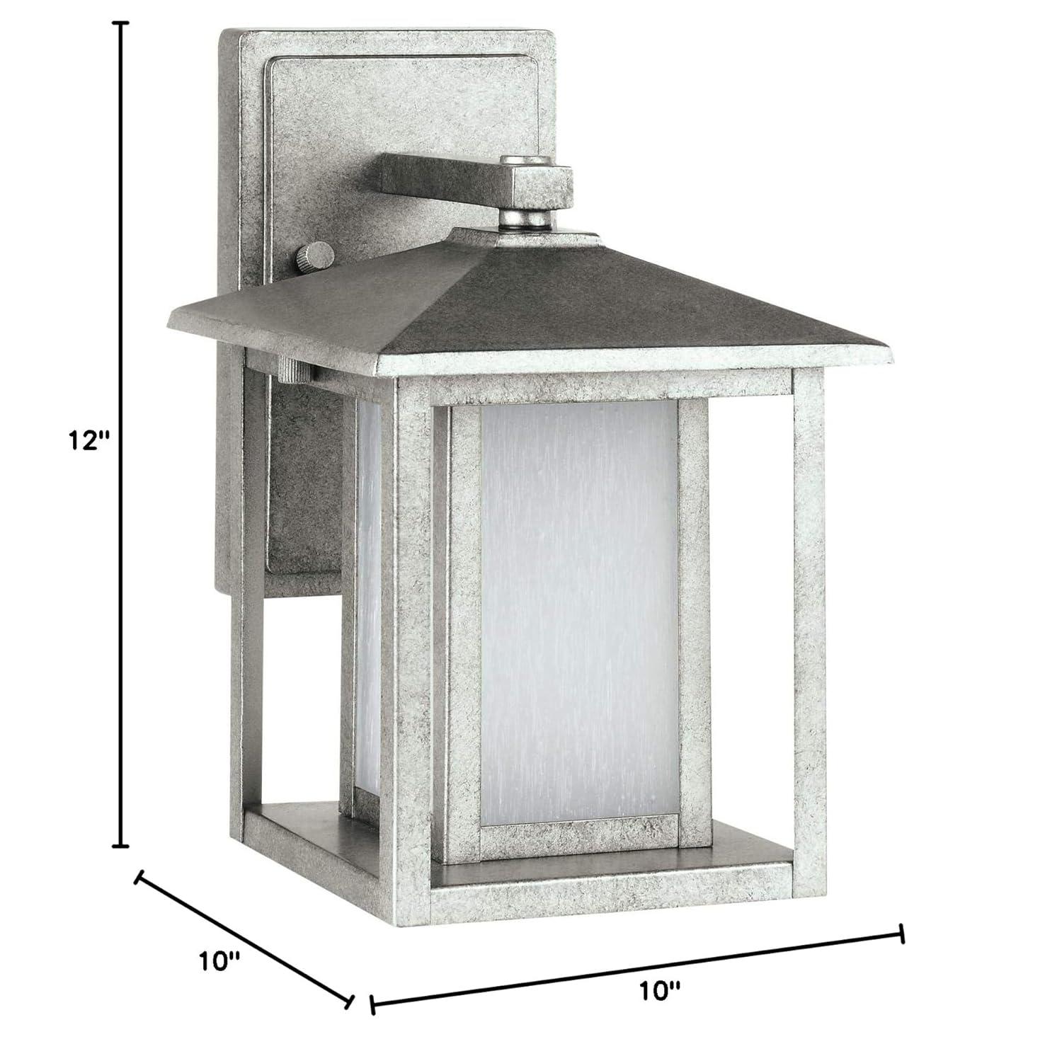 Hunnington 1-Light Weathered Pewter Outdoor 11 in. Wall Lantern Sconce