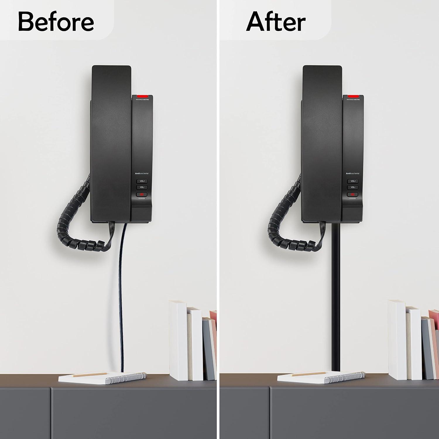 Rubber Bond TV Cord Hider Cable Protector - Strong Self Adhesive Wall Cord Cover Cable Hider - Low Profile Cable Management Wall Cord Concealer Cable Raceway - White - Thin Cord - 4 Feet