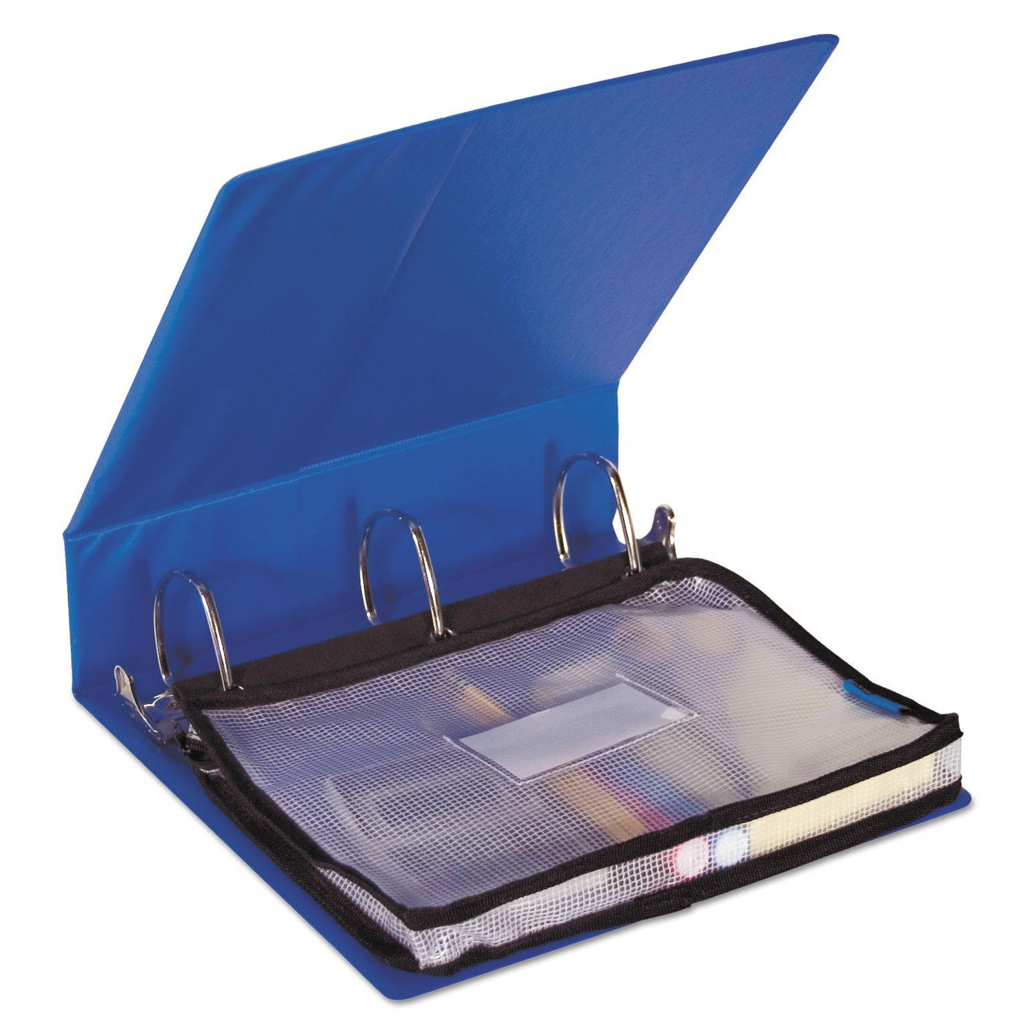 Advantus Expanding Zipper Pouch Clear Mesh Letter Size Zipper Binders, Black