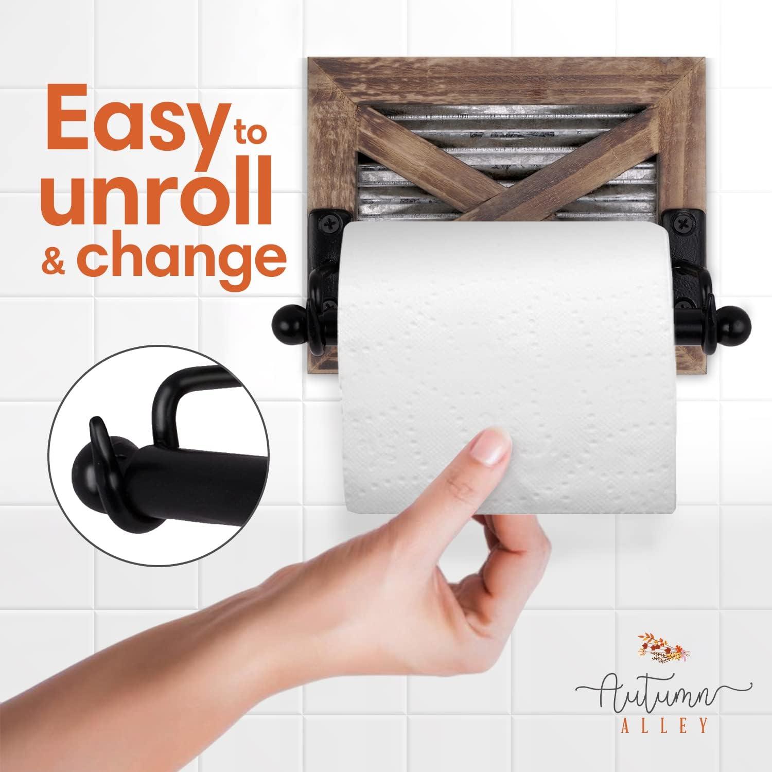 Wall Mount Rustic Farmhouse Toilet Paper Holder