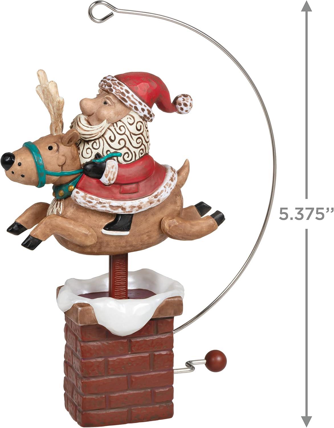 Hallmark Keepsake Plastic Christmas Ornament 2022, Giddy Up, Santa! Reindeer with Motion