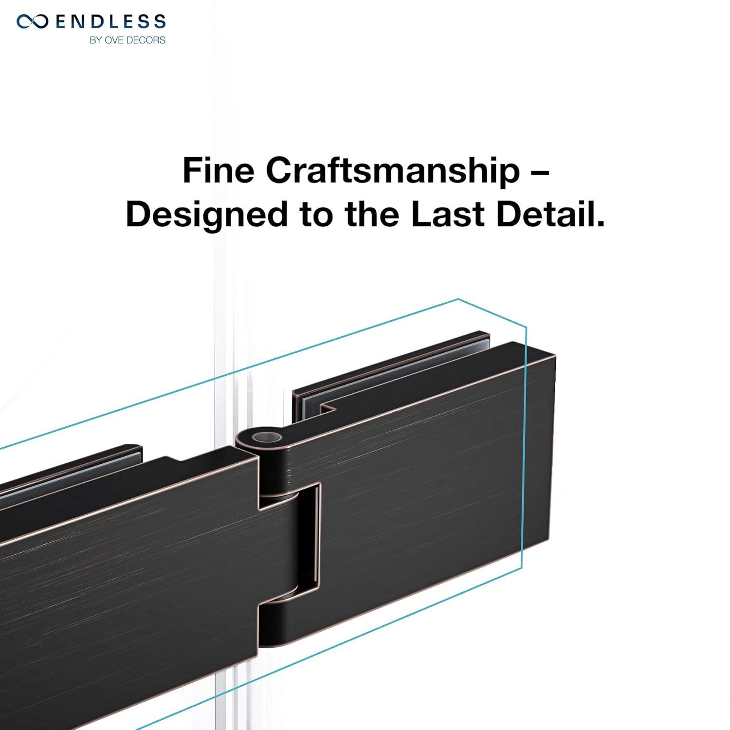 Ove Decors Endless Tampa 73" W x 72" H Alcove Frameless Shower Kit, Door, 2 Panel TA1460400