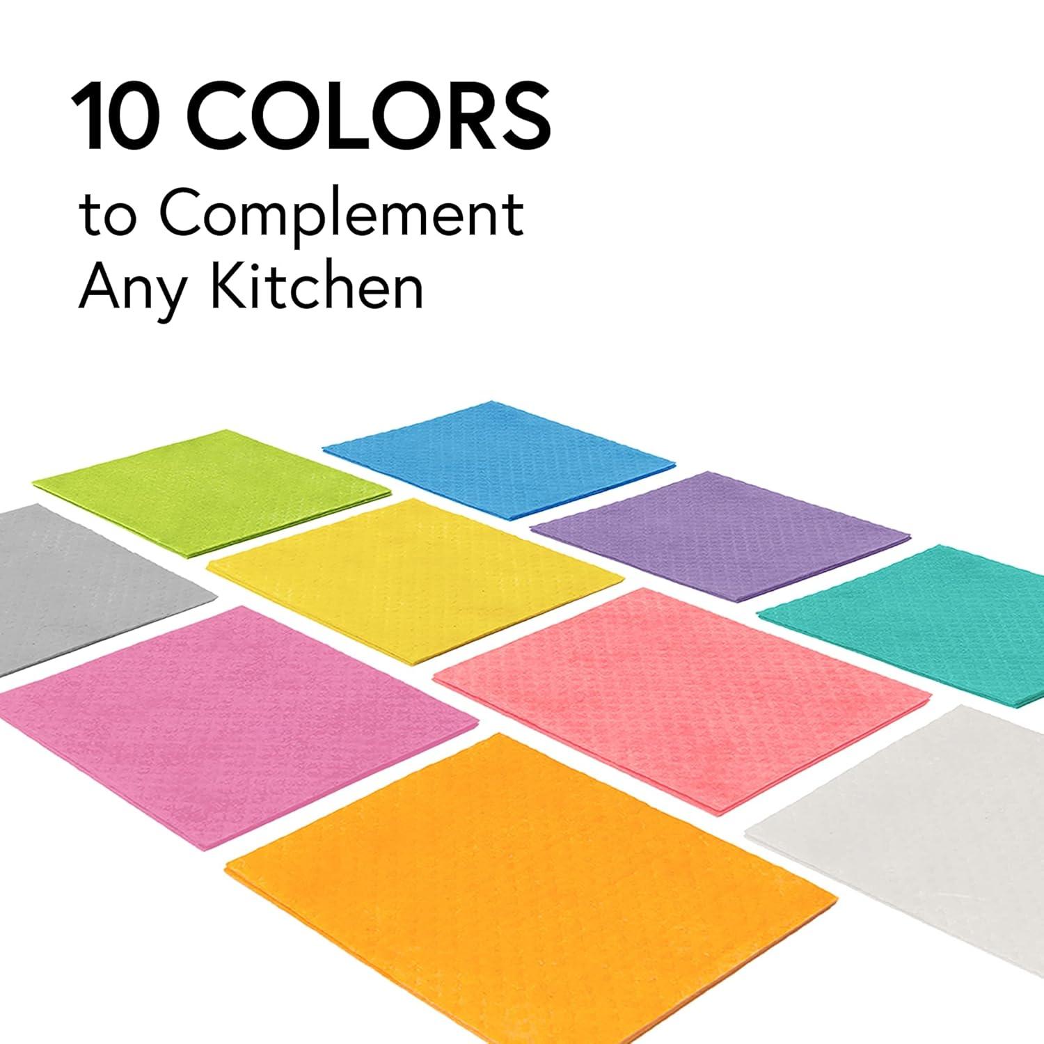 10 Piece Set Reusable Kitchen Counter Dishwashing Fiber Sponge Wash Water Hand Towel Rag Hundred Clean Dishwashing Cloth