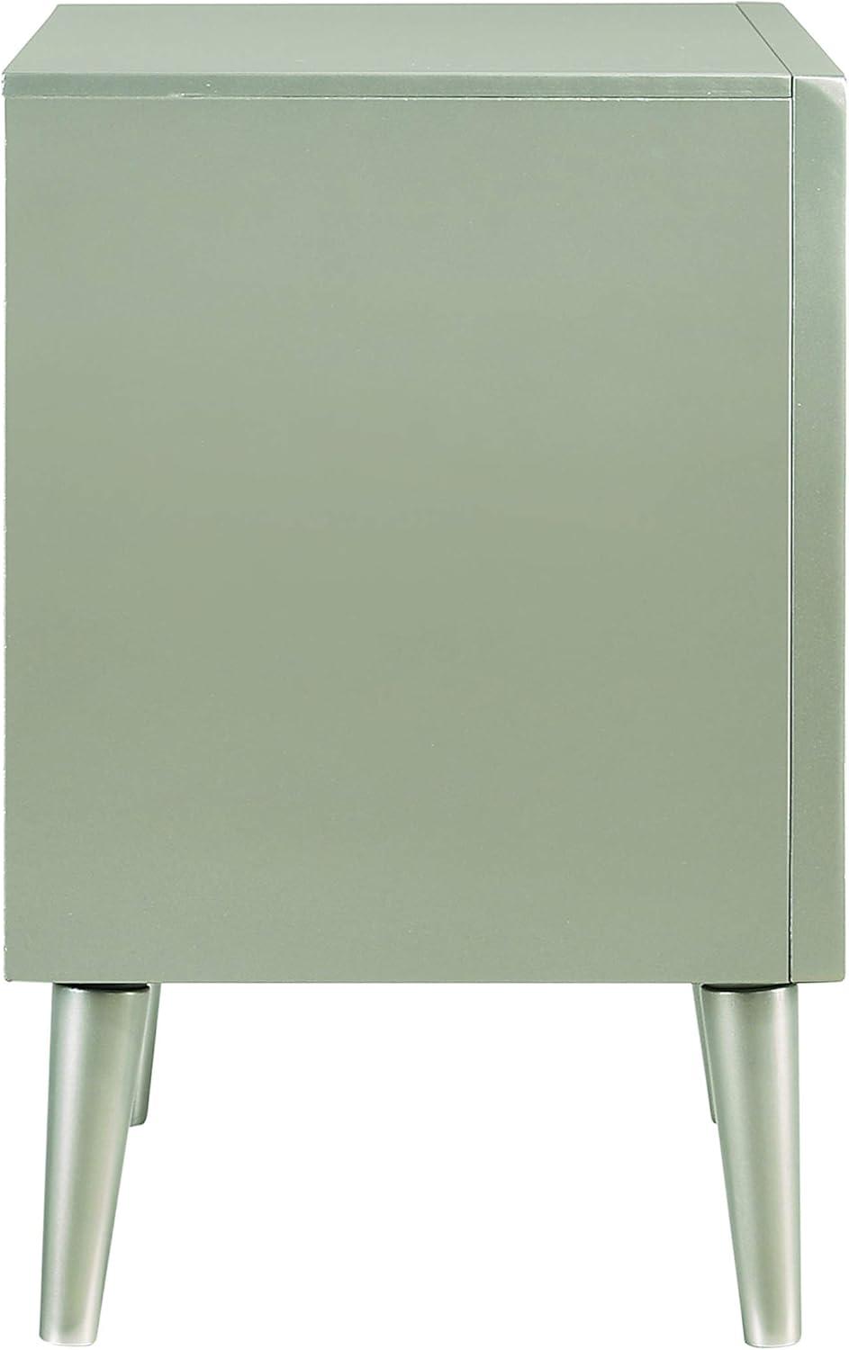 Ramon 2-drawer Nightstand Metallic Sterling