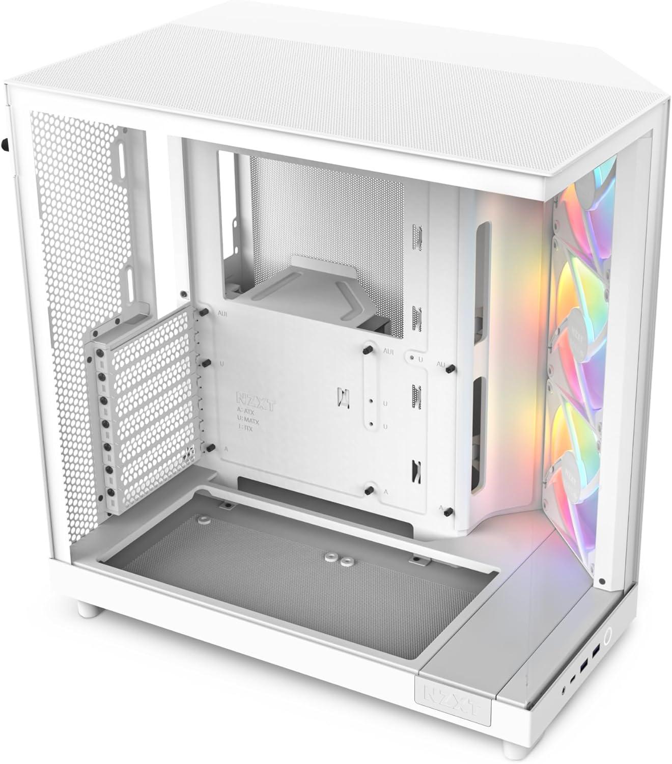 Matte White Mid-Tower Gaming Case with RGB Fans