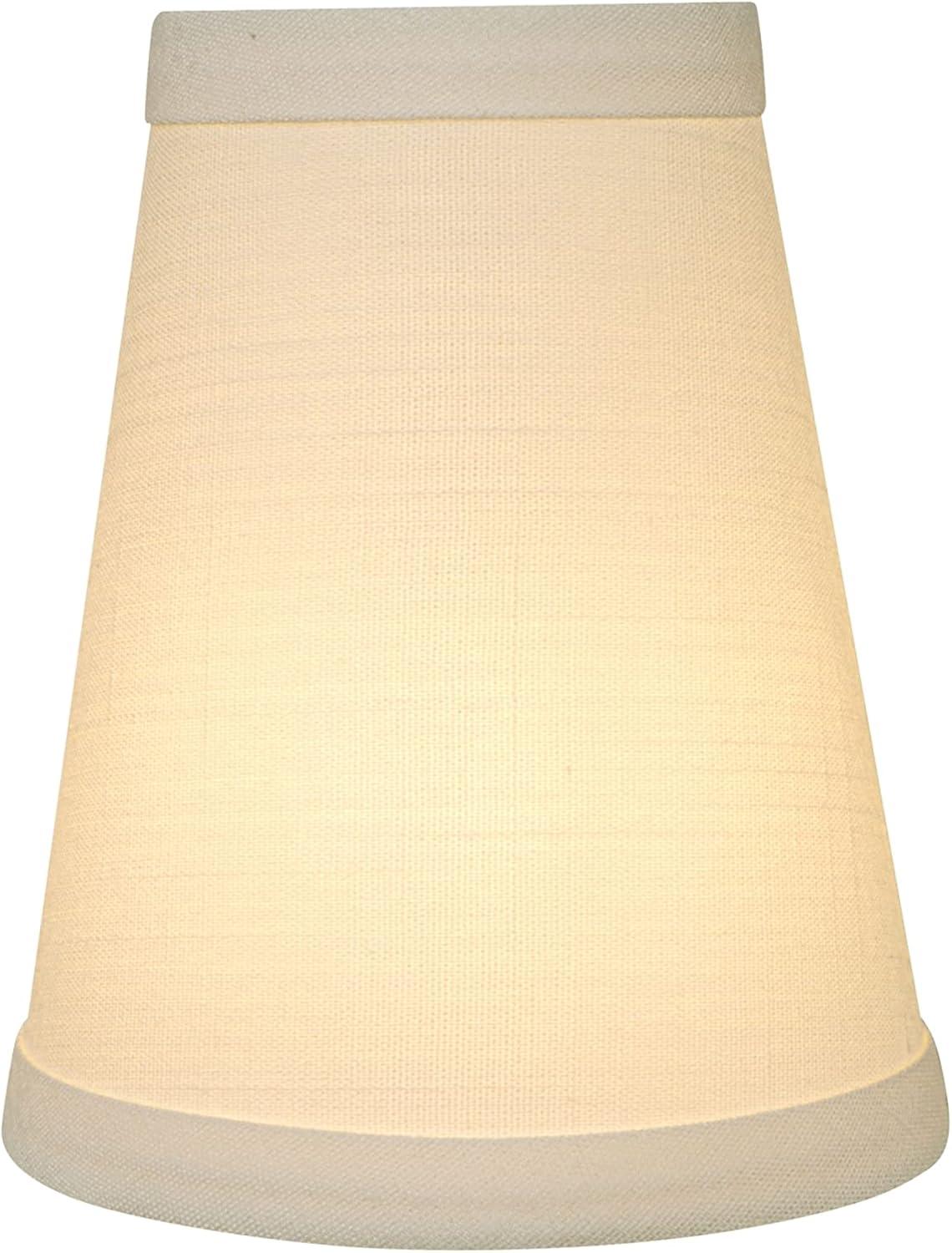 Aspen Creative 32080-5 Small Hardback Empire Shape Chandelier Clip-On Lamp Shade Set (5 Pack), Transitional Design in Off White, 4" bottom width (2.5" x 4" x 5")