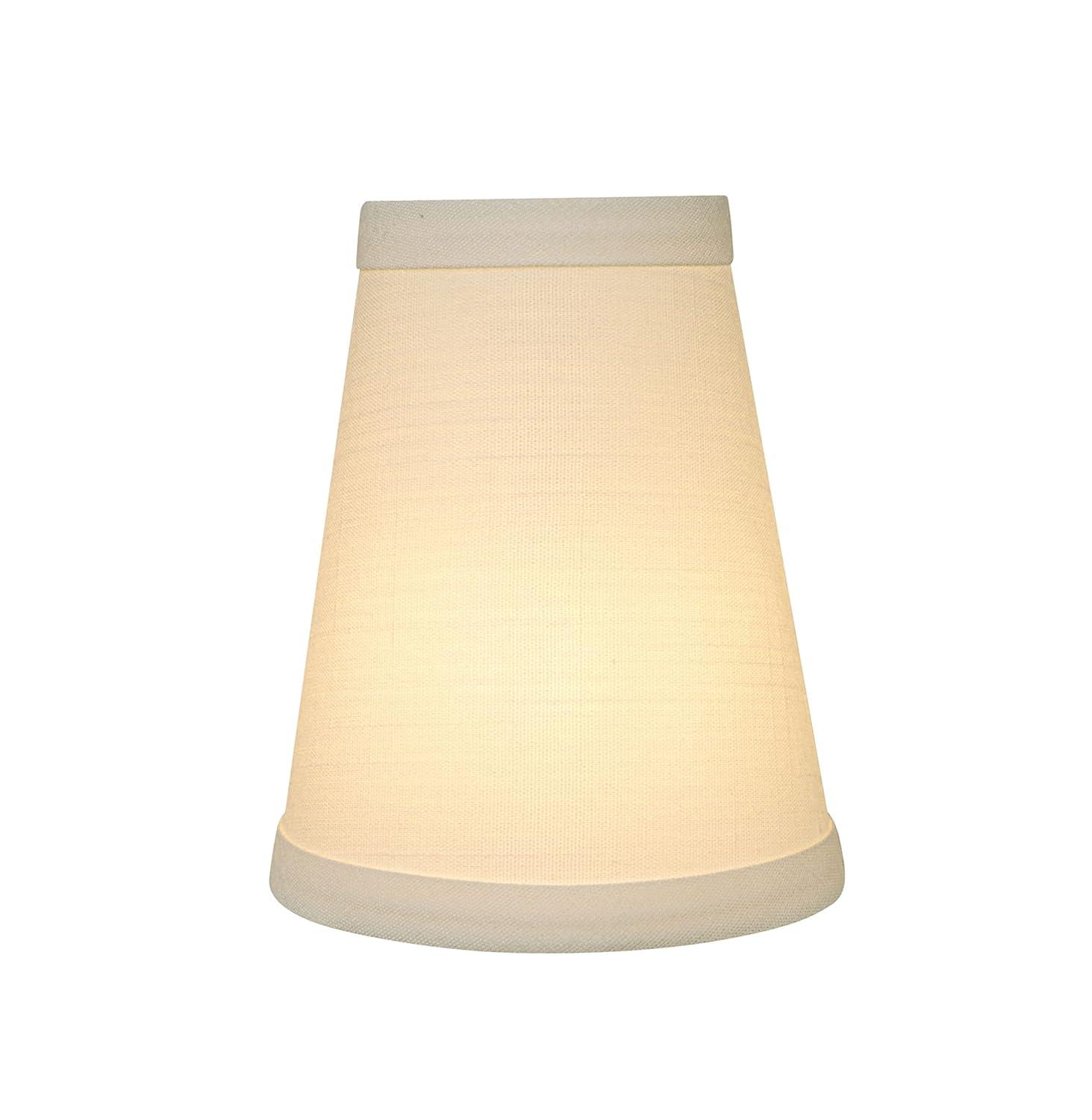 Aspen Creative 32080-5 Small Hardback Empire Shape Chandelier Clip-On Lamp Shade Set (5 Pack), Transitional Design in Off White, 4" bottom width (2.5" x 4" x 5")