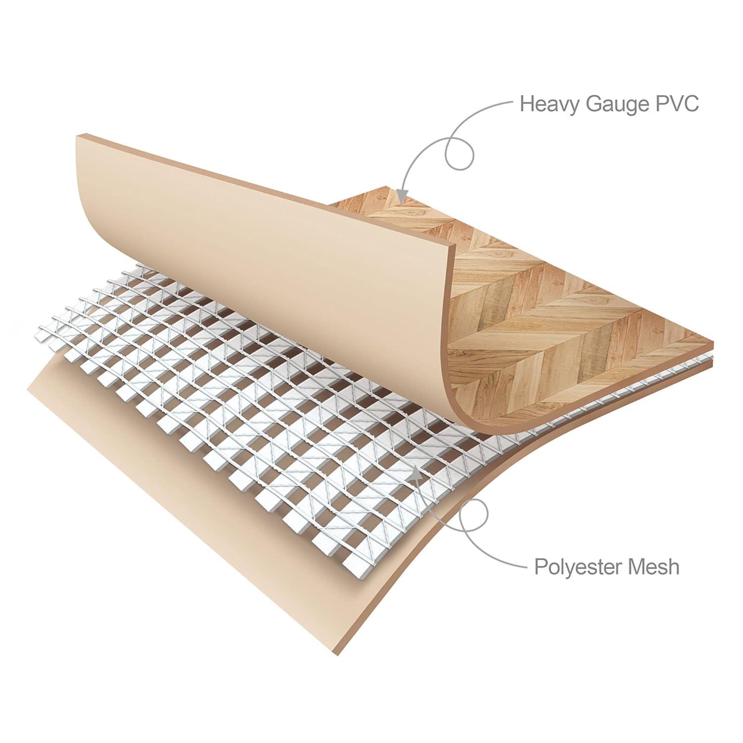 Funsicle 14' x 42" Oasis Designer Round Frame Outdoor Above Ground Swimming Pool Set with SkimmerPlus Filter Pump and Pool Cover, Oak Herringbone