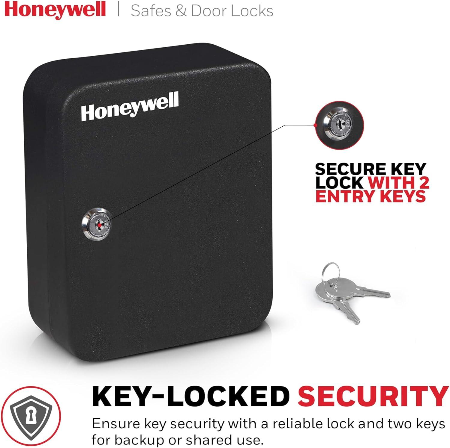 Honeywell 24 Key Steel Security Box: Black Key Lock Safe, Bolt-Down Capable, No Assembly Required, 1 Year Warranty