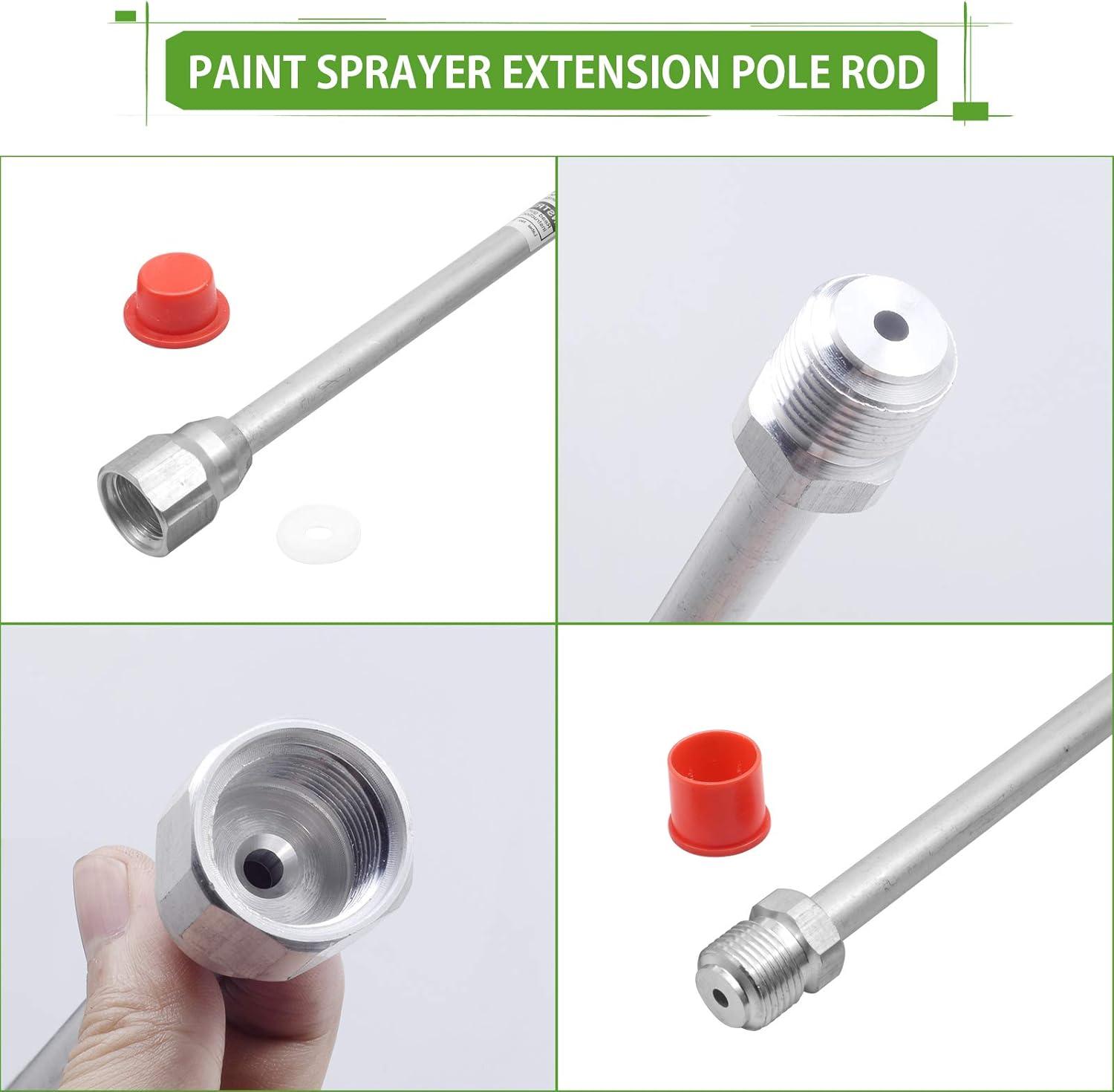 SINYOWOT 3 Pack Airless Sprayer Gun Tip Extension with Red Guard, Airless Paint Sprayer Spray Gun Tip Extension Pole Rod (30CM/50CM/75CM)