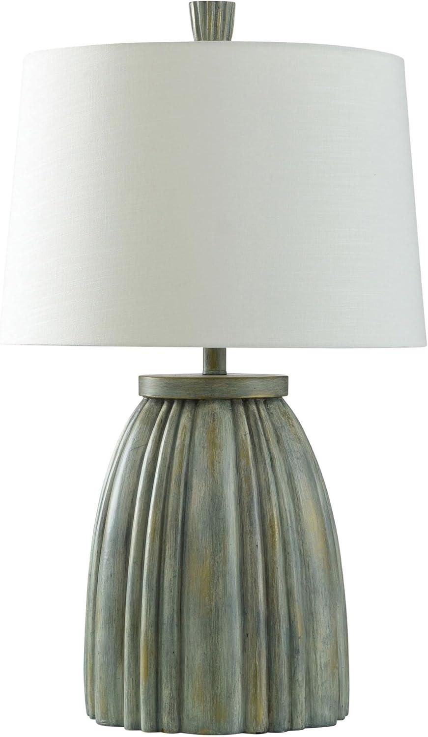 Hot Springs Ribbed Base Table Lamp Washed Green Stone - StyleCraft