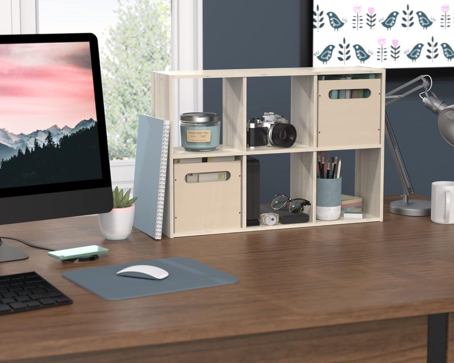 Mini 6-Cube Desktop or Wall Mounted Bookcase