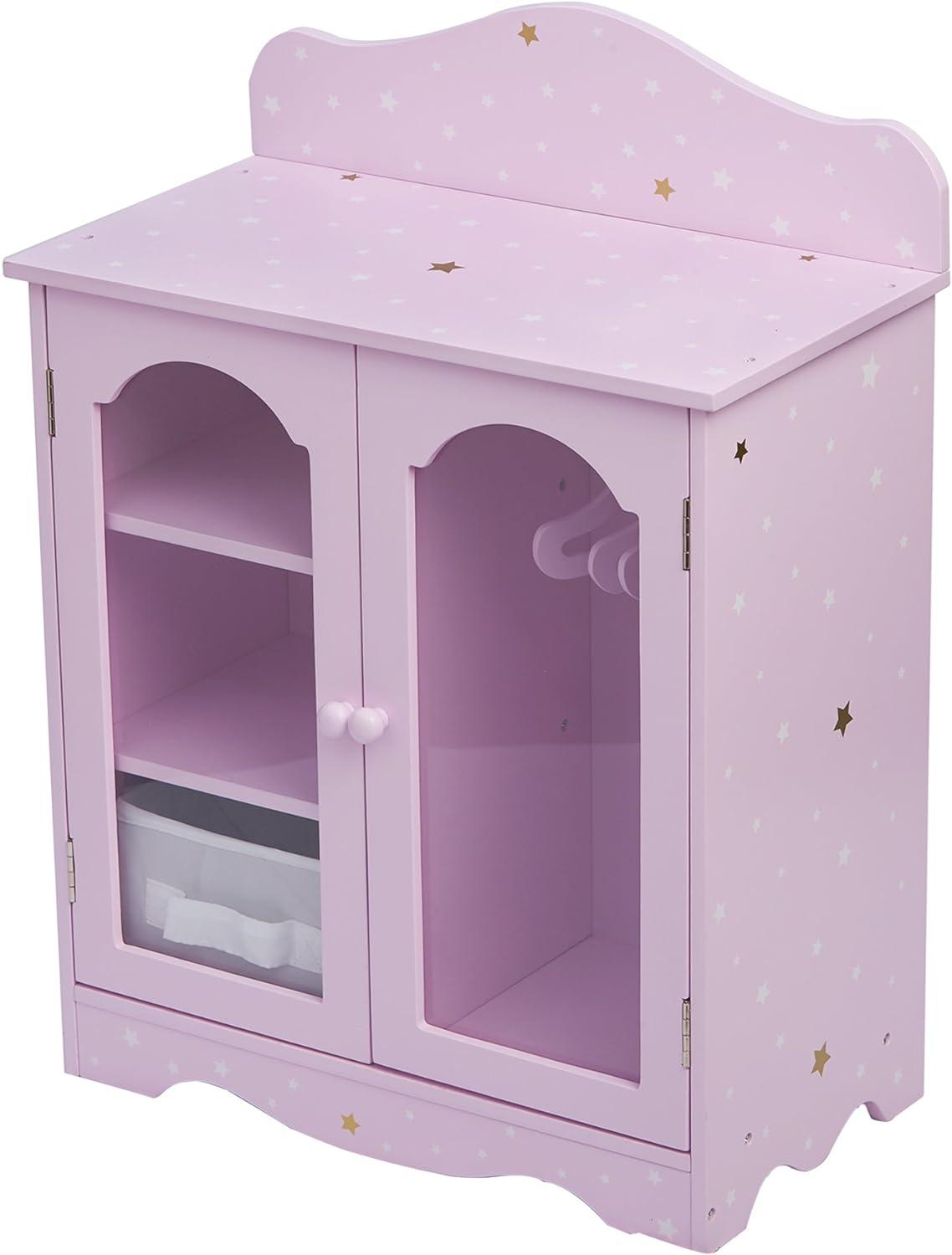 Olivia's Little World Olivia's Little World Twinkle Stars Princess Doll Closet with 3 Hangers