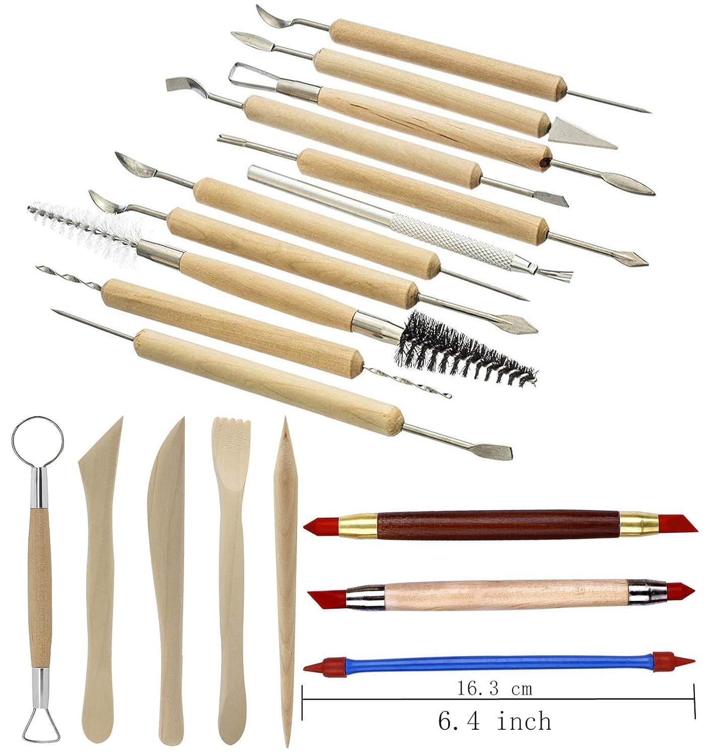 Pottery Sculpting Tools 32PCS Ceramic Clay Carving Tools Set for Beginners Expert Art Crafts Kid's After School Pottery Classes Club Children Students
