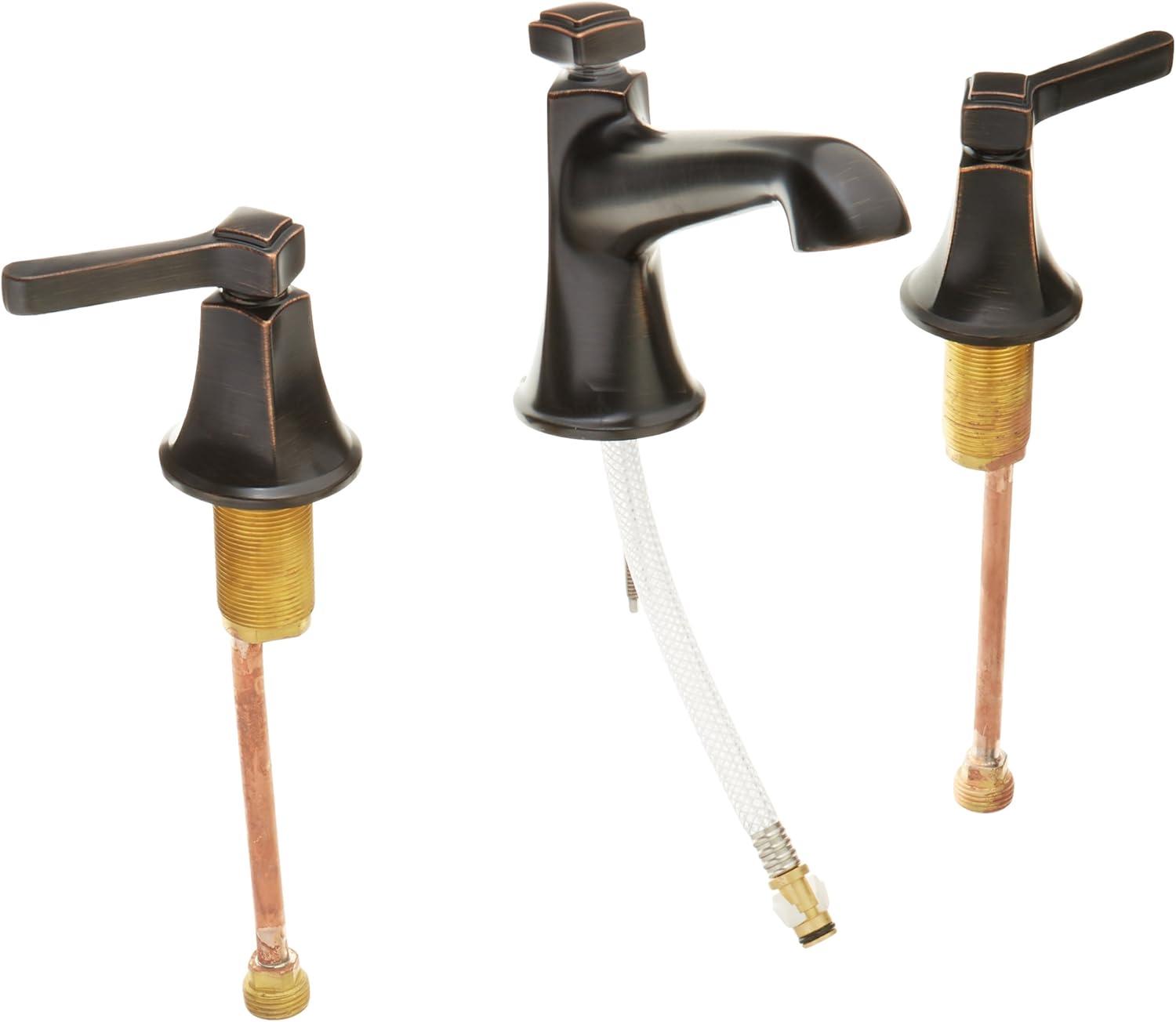 Elegant Art Deco Inspired Bronze Widespread Bathroom Faucet