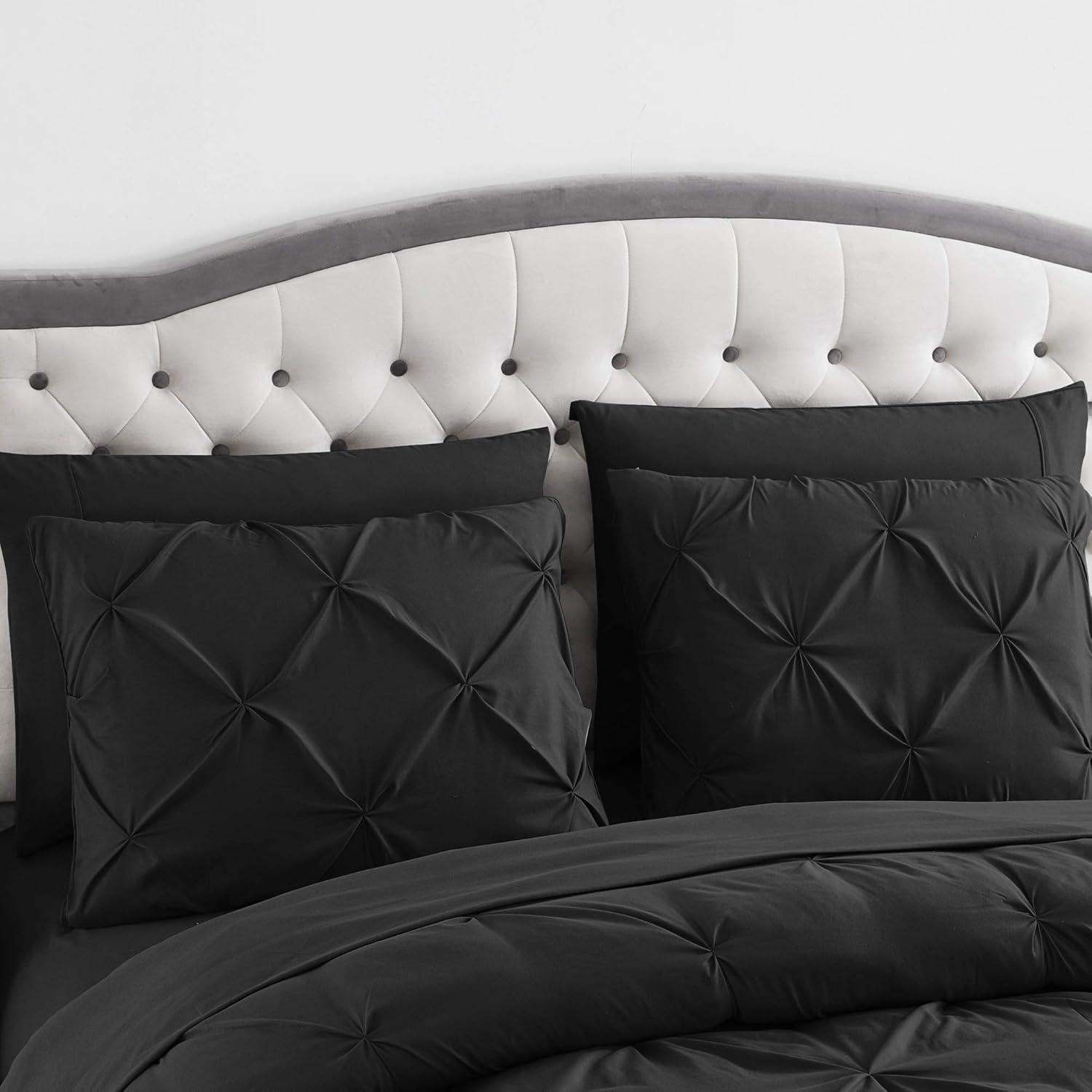 Sweet Home Collection 8 Piece Bed In A Bag Pintuck Comforter Set with Bed Sheets