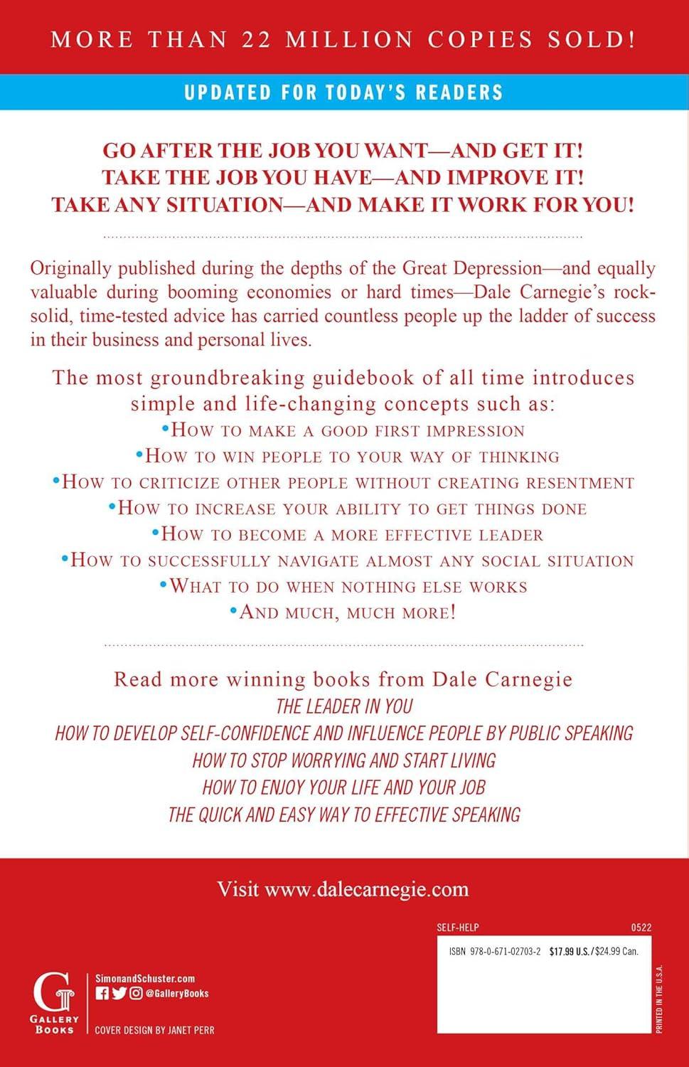 How To Win Friends And Influence People 07/20/2015 Self Improvement - By Dale Carnegie ( Paperback )