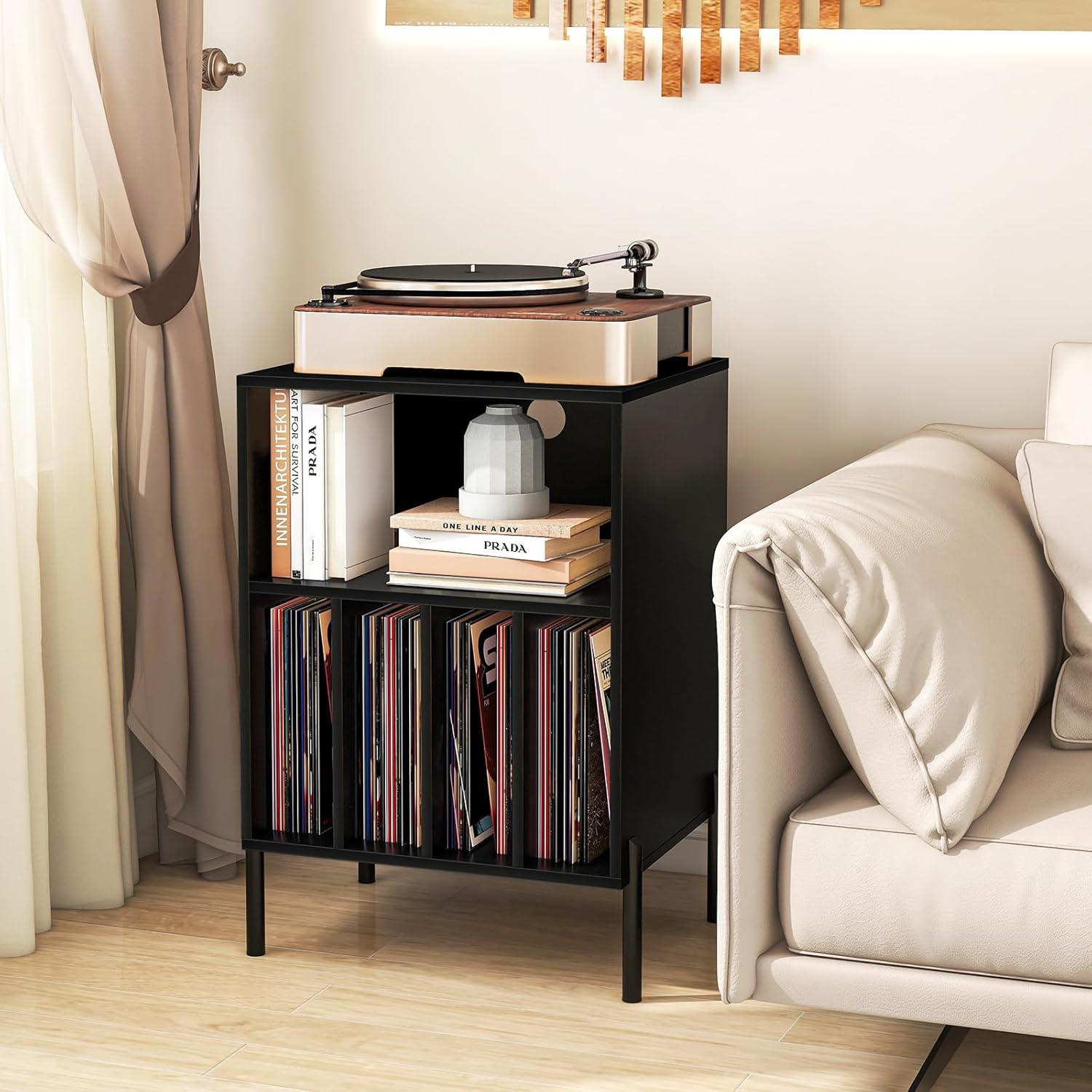 White Wooden TV Stand with Cabinet and Shelves