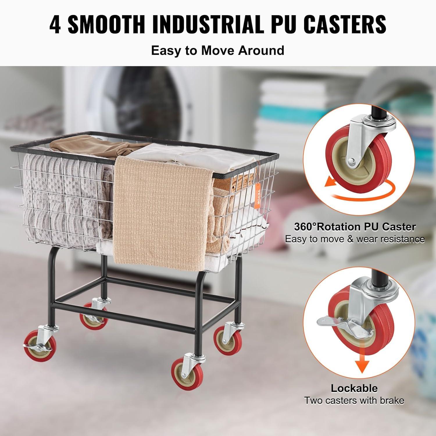 21 x 27 x 27.5 in. Wire Laundry Cart
