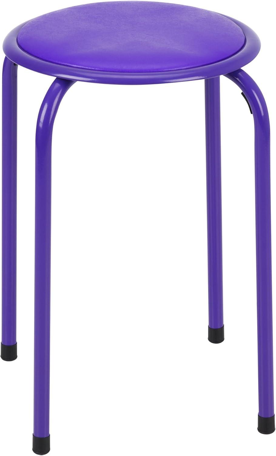 Fat Catalog Assorted Primary Color Metal Stack Stool with Padded Seat 17" seat height (5 Pack)