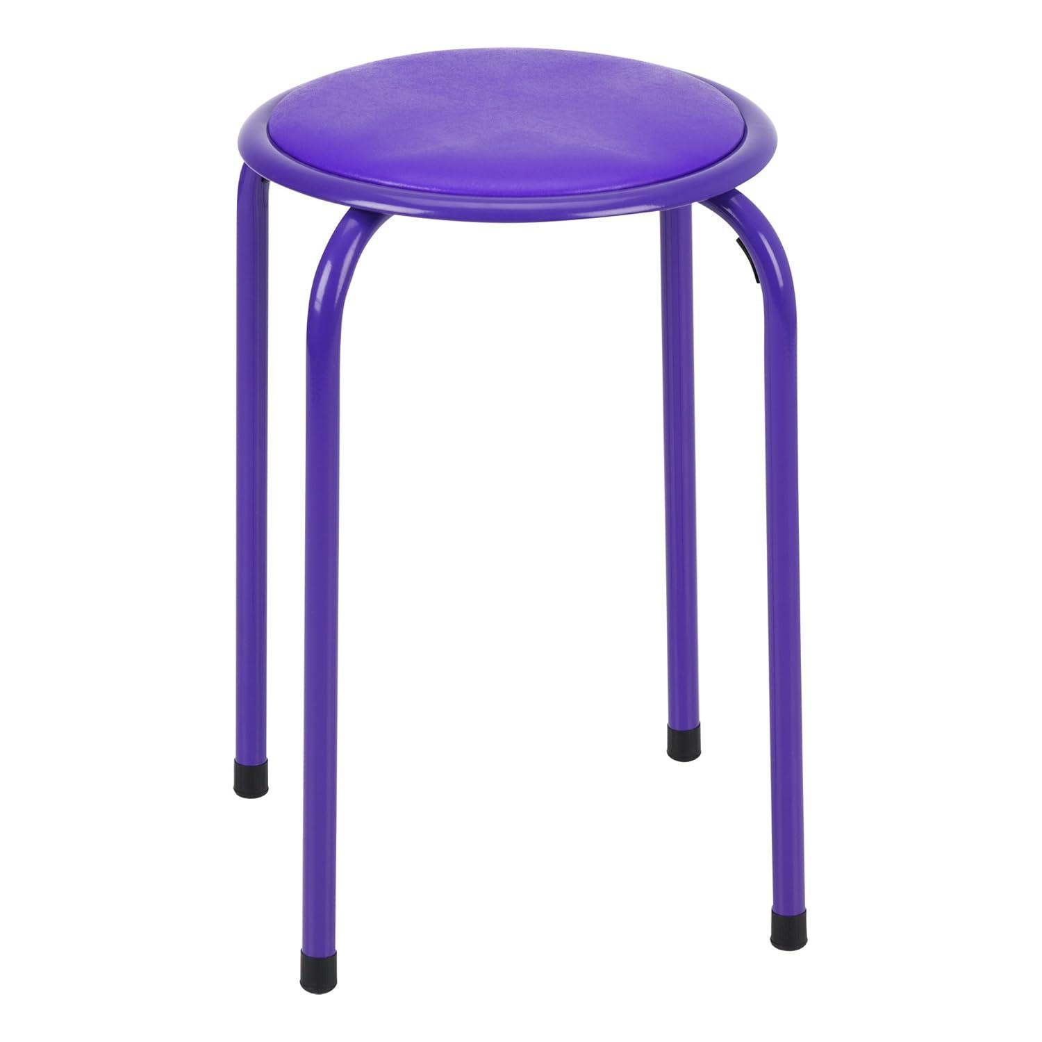 Fat Catalog Assorted Primary Color Metal Stack Stool with Padded Seat 17" seat height (5 Pack)