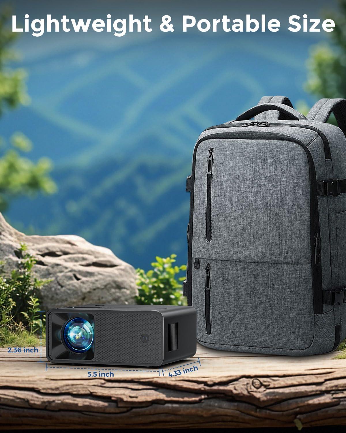 BEACHWATER POOL & SPA, LLC Mini Projector, 2025 Upgraded Full HD 1080P Support Video Projector, Portable Small Movie Projector, Compatible With Ios/Android/Windows/TV Stick/Box/USB/HDMI