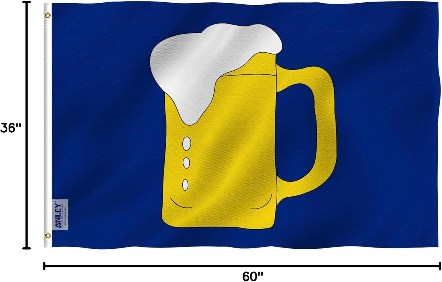 Beer Mug Design 3x5 Foot Polyester Flag with Brass Grommets