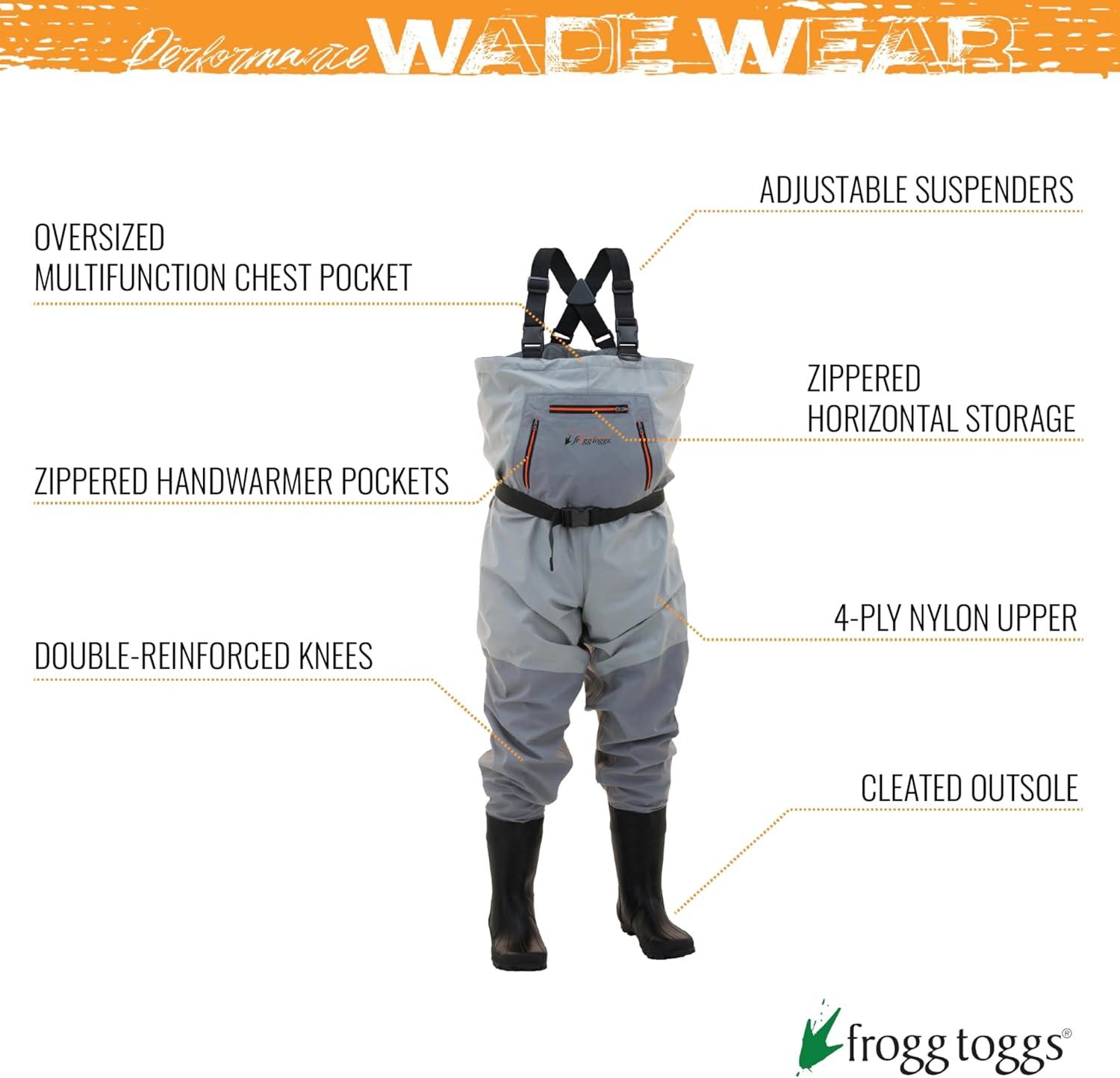 Frogg Toggs Men's Hellbender Stockingfoot Chest Wader | Slate / Gray | Size MD