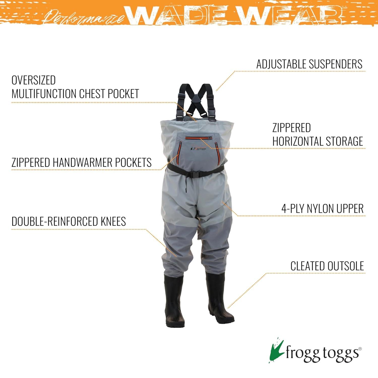 Frogg Toggs Men's Hellbender Stockingfoot Chest Wader | Slate / Gray | Size MD