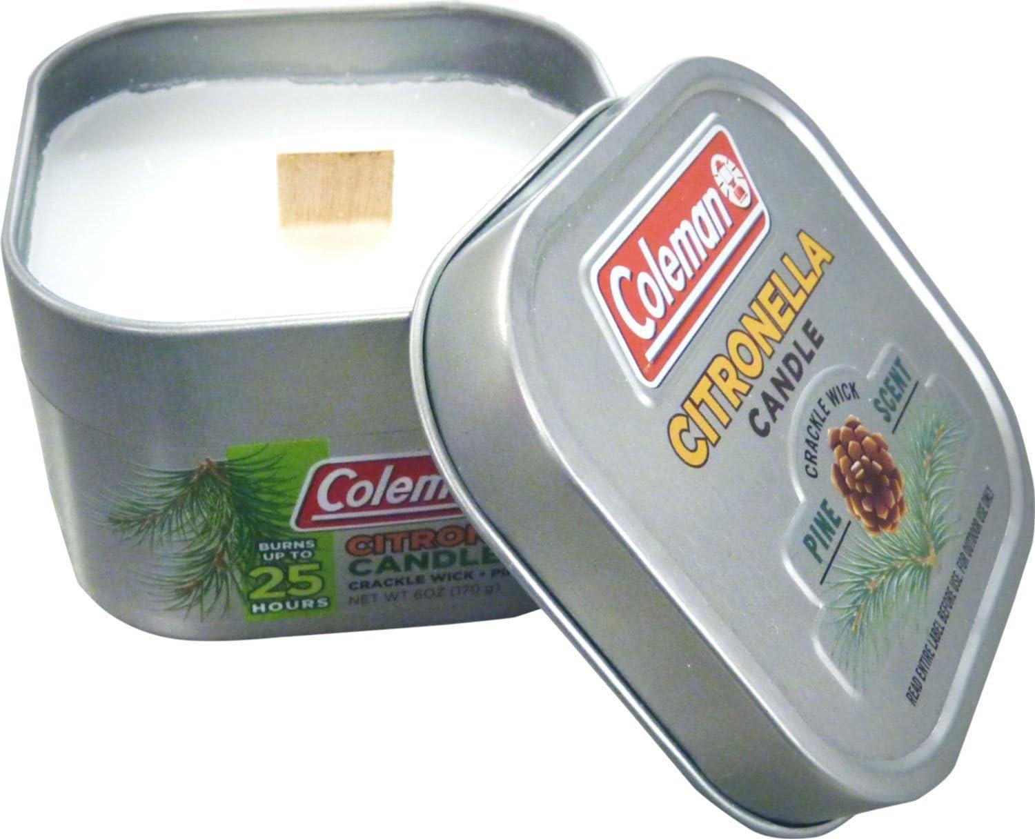 Coleman Repellents Pine Citronella Candle, 6 oz., Silver