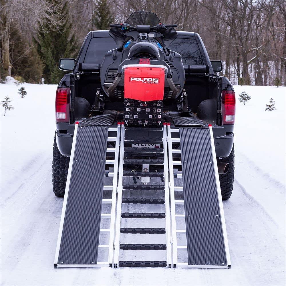 Black Ice SNO-9454-HDXW-S 7' 10in x 54in Folding Snowmobile Ramp, Stud Protectors