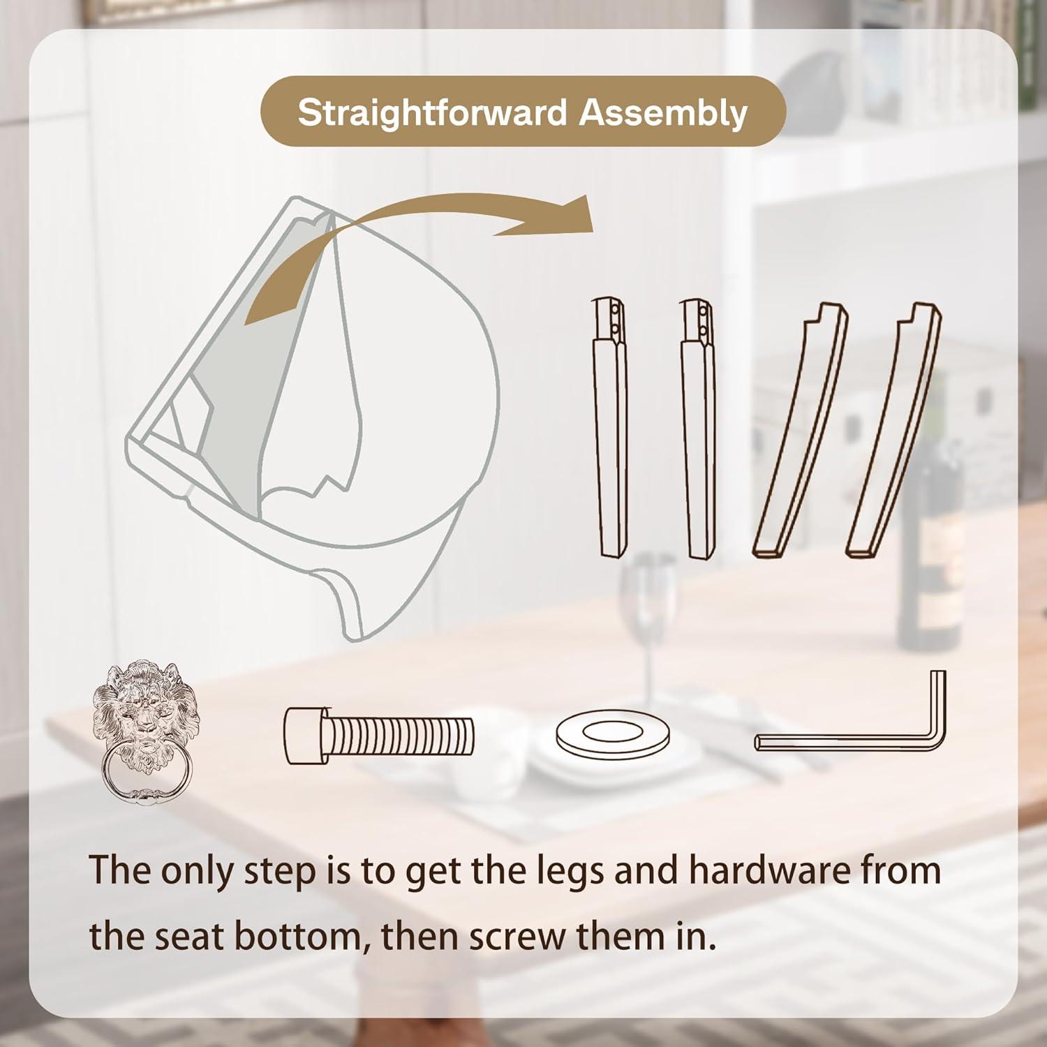 SoarFlash Velvet Dining Chairs Set of 4, Tall Back Side Chair, Modern Upholstered High-end Tufted Side Chair with Button Back Ring, Solid Wood Legs (Beige)