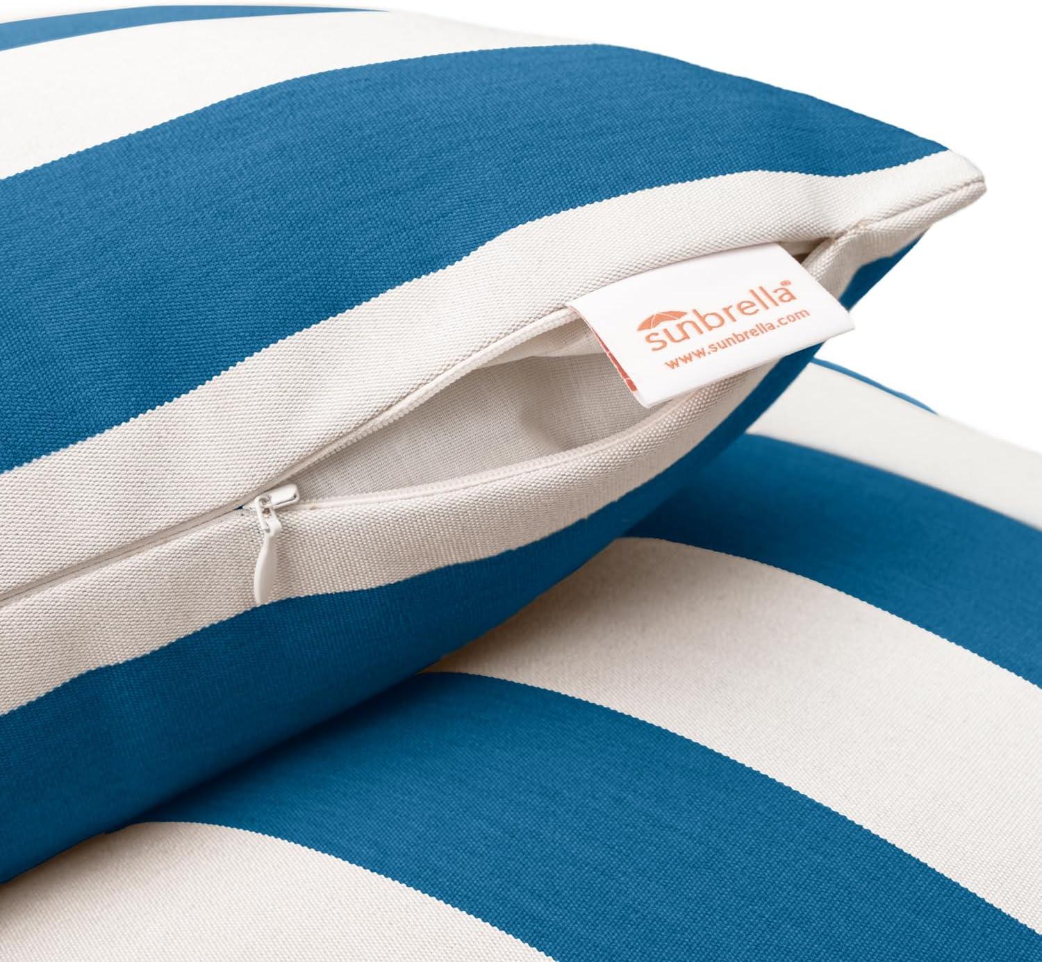 Striped Sunbrella® Indoor/Outdoor Reversible Pillow Cover