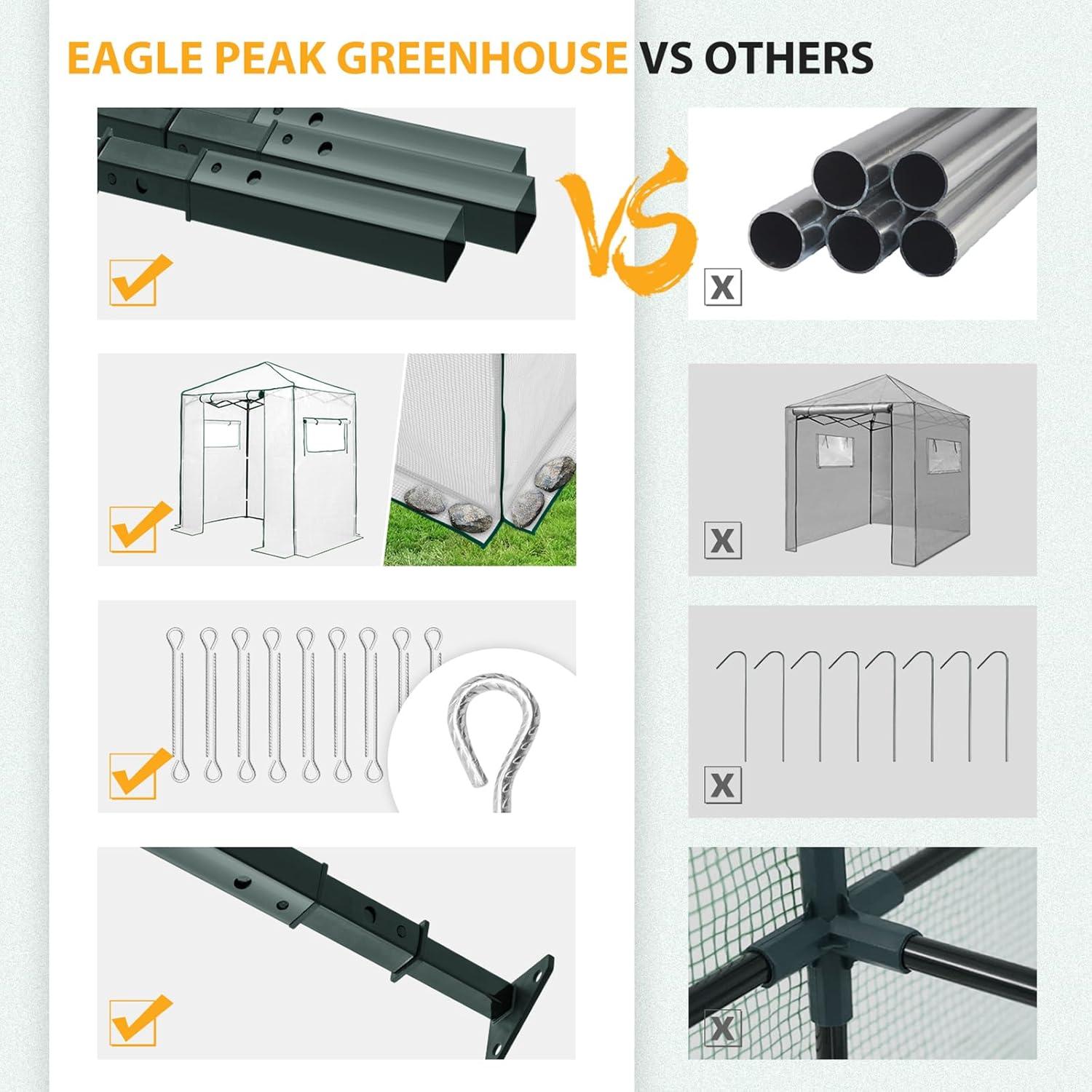EAGLE PEAK Pop Up Greenhouse 8' W x 12' D Greenhouse