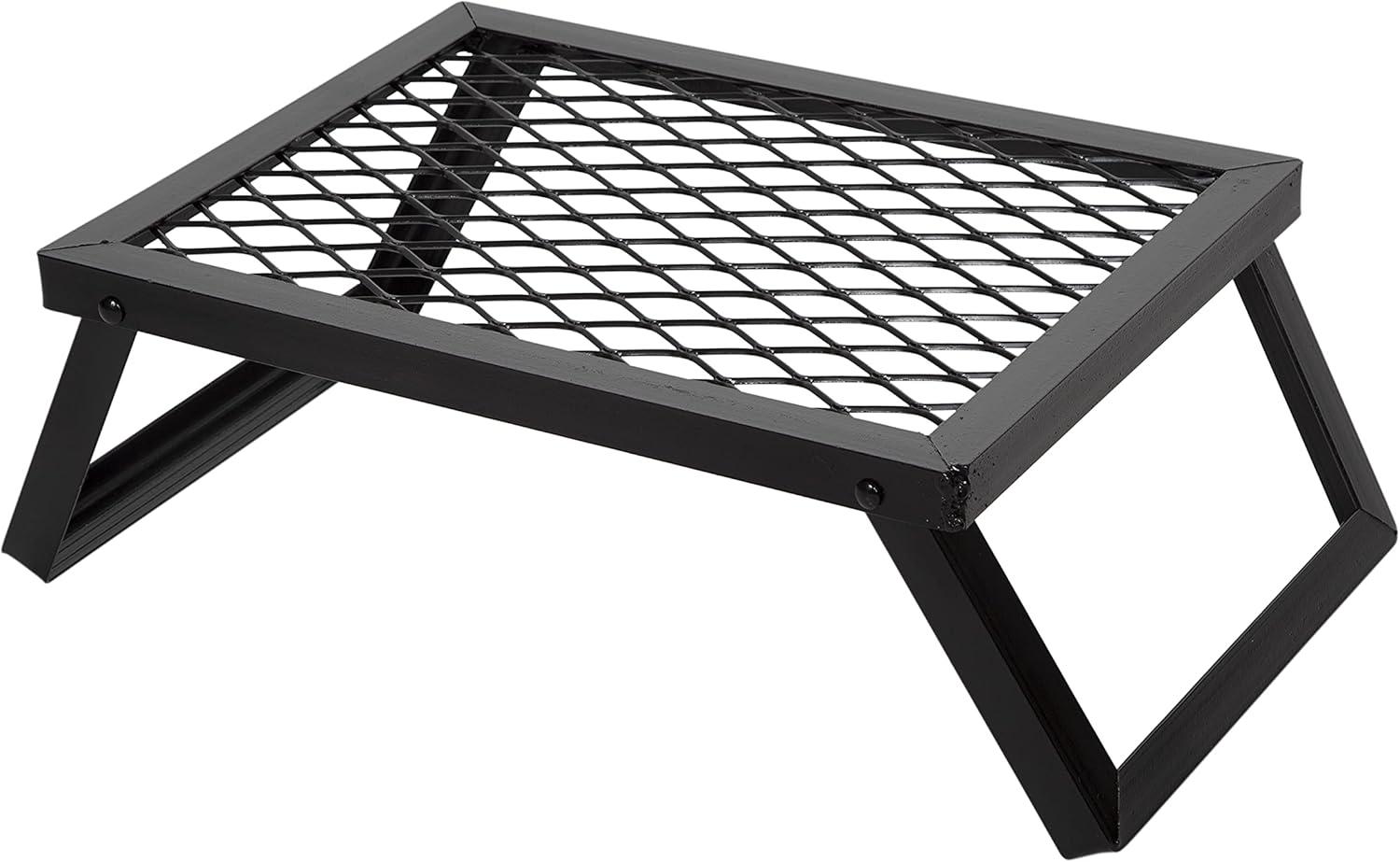 Heavy-Duty Black Steel Folding Camp Grill