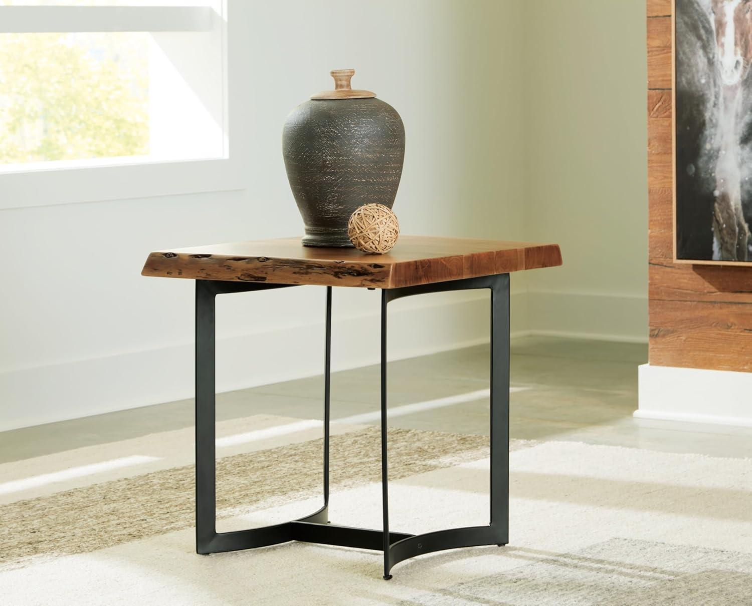 Signature Design by Ashley Fortmaine End Table, Brown & Black