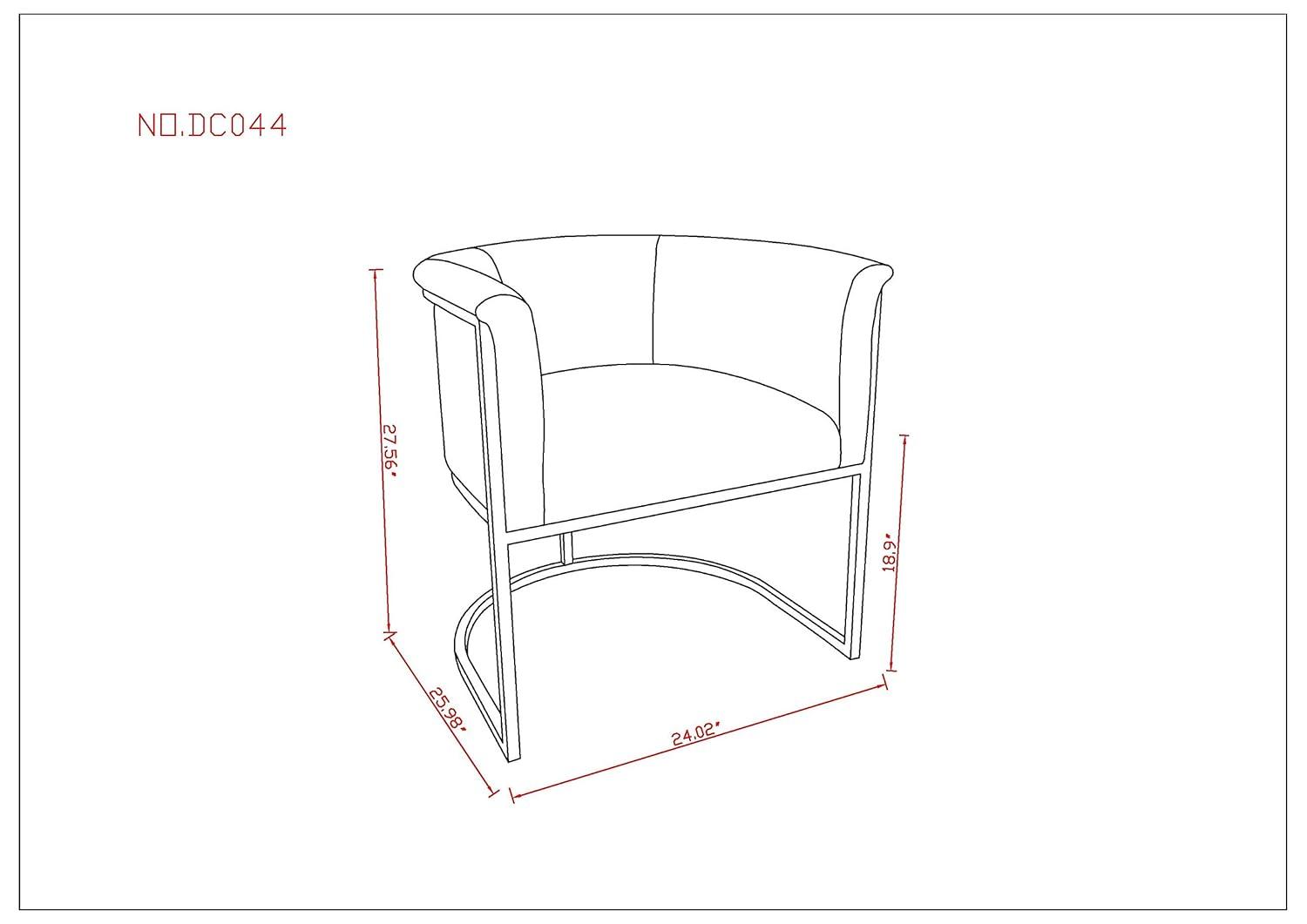 Manhattan Comfort Set of 2 Cosmopolitan Faux Leather Dining Chairs Saddle: Upholstered, Metal Frame, Armrests