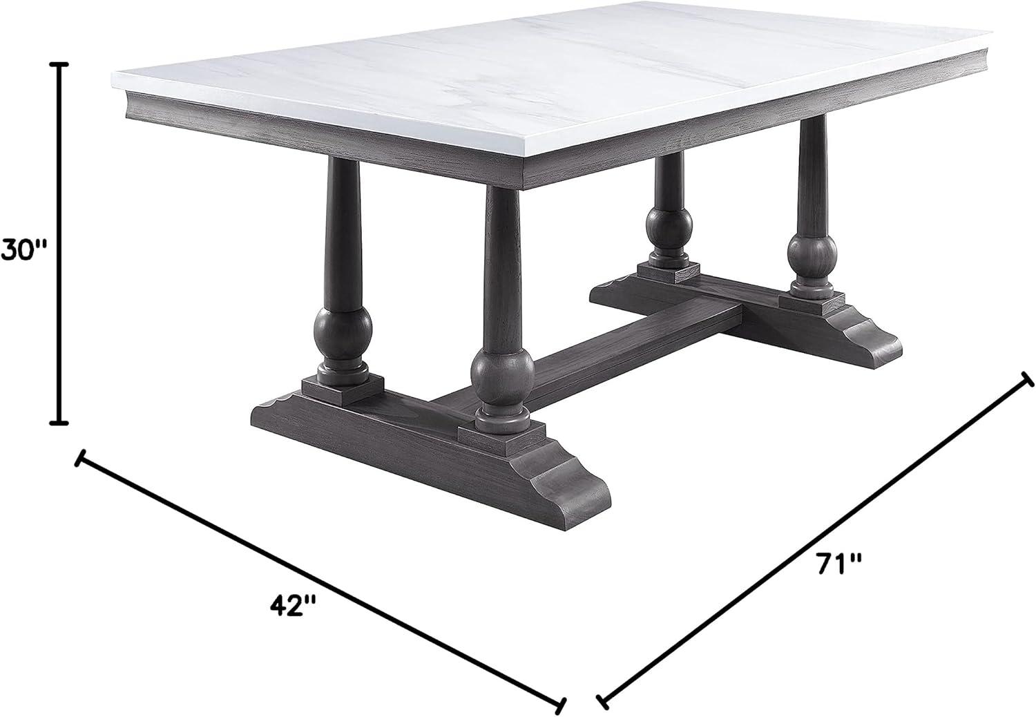 Faux Marble Top Dining Table
