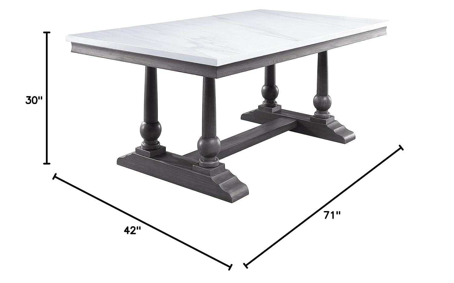 Faux Marble Top Dining Table