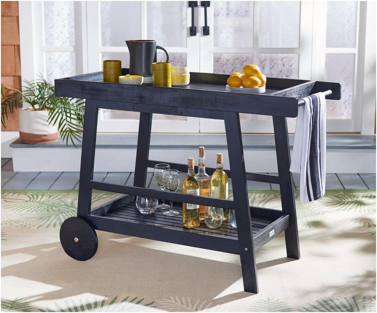 Renzo Indoor/Outdoor Serving Cart PAT7032 - Black - Safavieh