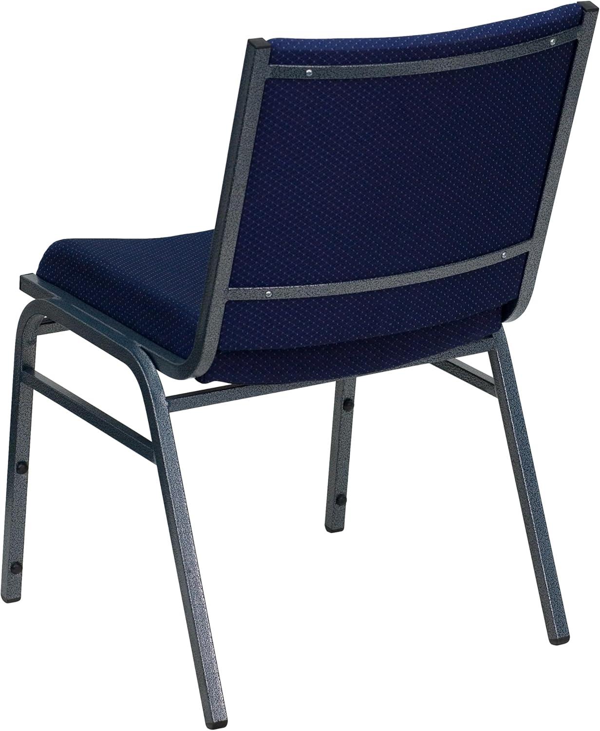 Flash Furniture HERCULES Series Heavy Duty Navy Blue Dot Fabric Stack Chair