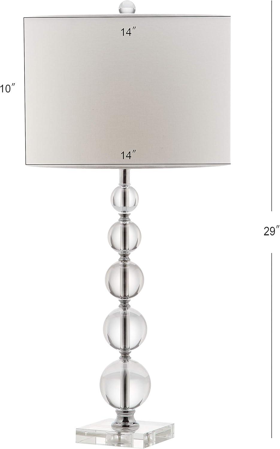 Safavieh Liam 29-Inch High Stacked Crystal Ball Lamp, Clear