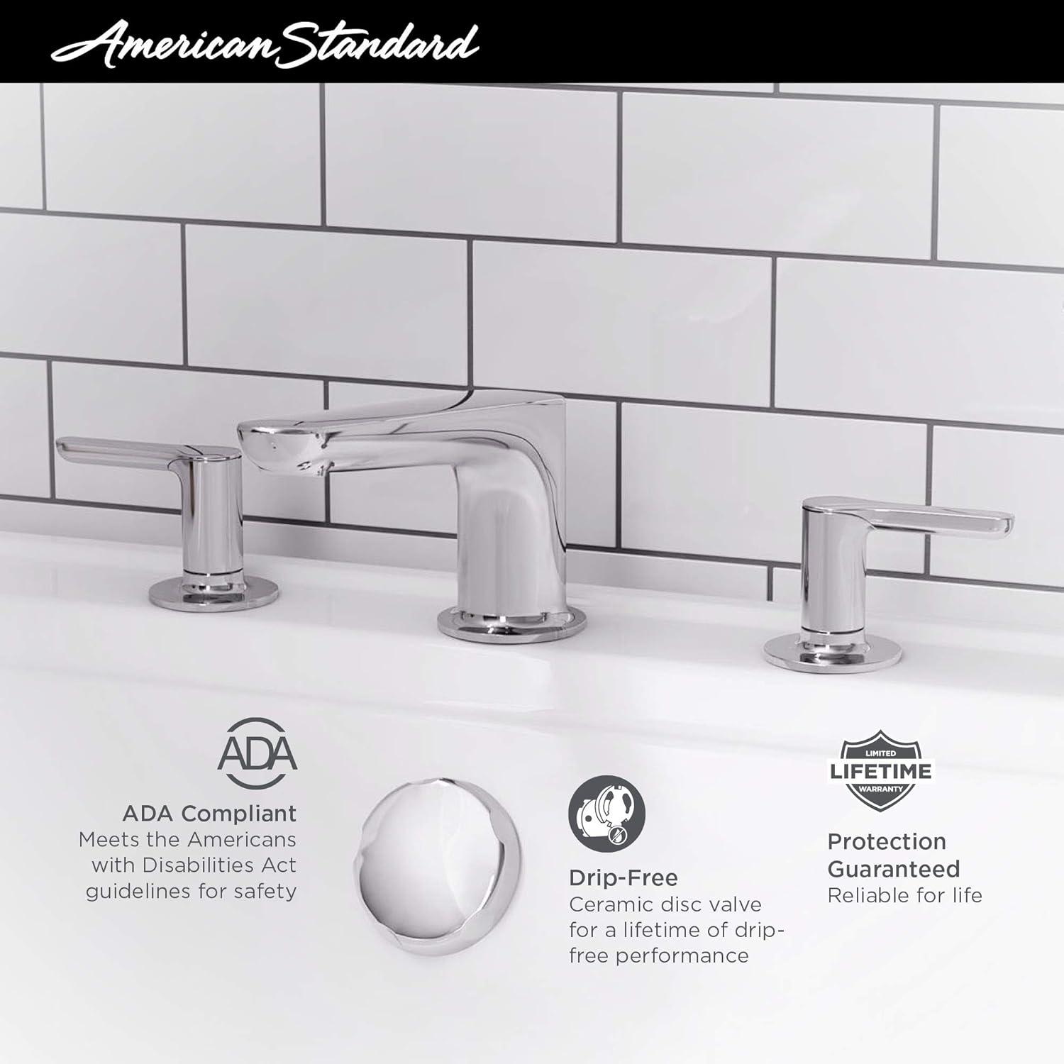 American Standard Studio S 2-Handle Deck-Mount Roman Tub Faucet for Flash Rough-in Valve with Hand Shower in Polished Chrome